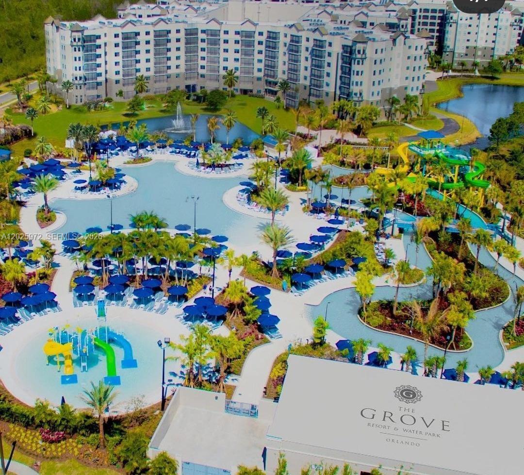 Welcome to The Grove Resort & Water Park, a luxury vacation condo-hotel community offers owner privacy and convenience. Located 5 minutes from Walt Disney World, ownership of the largest 2-bedroom provides a family friendly place to vacation and relax. Let's discuss more about this 2B When you step through the door, you enter directly into the living space. The unit features in-unit laundry, with full-size washer and dryer. The kitchen is well-equipped with all major appliances, so you can certainly cook here if desired. The living space is spacious, and also includes a dining area. You can be making $ on the day of closing! Financial statements are available! Please note that this is a condo-hotel, so you could not live here full time due to zoning restrictions