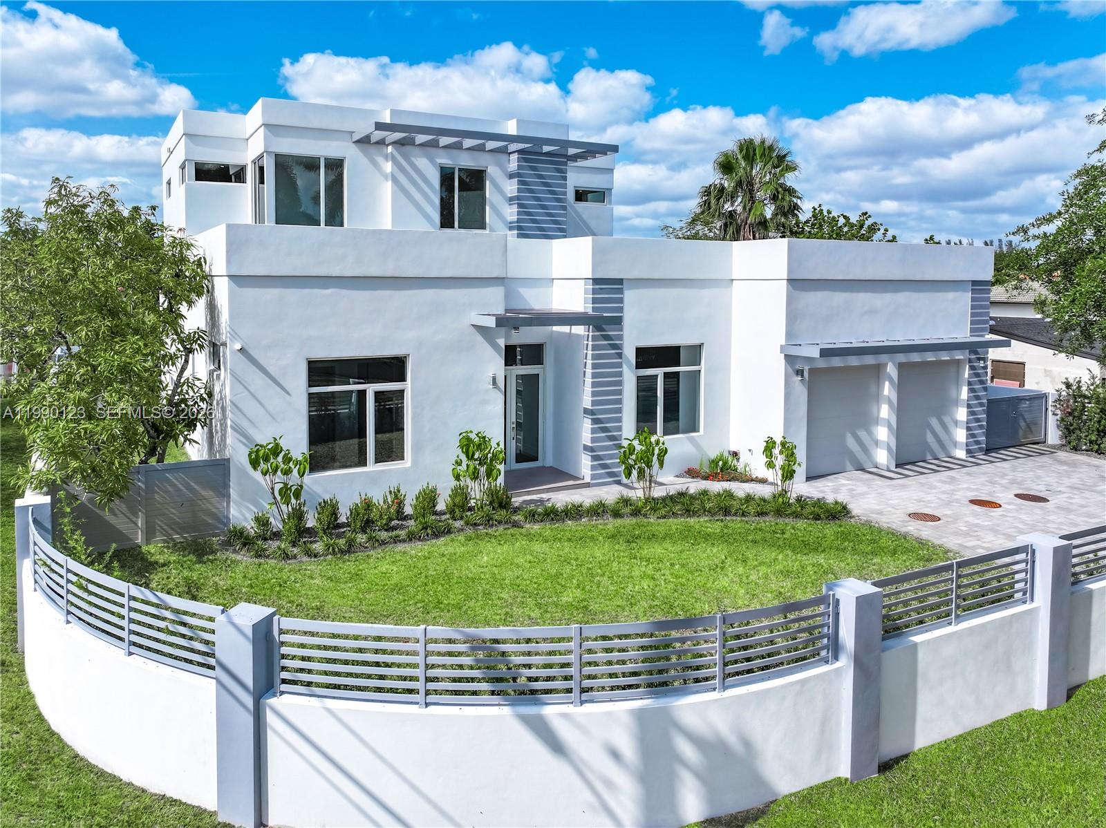 New, improved price. Experience luxury living in this NEW construction, rare, NO-HOA, 2-story modern home in Doral’s Vanderbilt Park. With 3,617 SF living, this CBS “BUNKER” is built with reinforced concrete block & steel- across walls, columns/tie beams, and ROOF. Engineered to withstand hurricanes/natural disasters. Offers 5B/4.5Ba, 12’ ceilings, impact windows/doors, security cameras/alarms, open-concept layout, smart-home/elevator capabilities & luxury finishes. Gourmet kitchen w/ pro-grade stainless appliances & walk-in pantry. Master suite enjoys his-&-hers closets & pool views. Corner lot, resort-style pool/spa, built-in grill, & concrete fence. Near airport, Brickell, top schools, major expressways & CityPlace Doral.Far away from Doral Dumpsters.