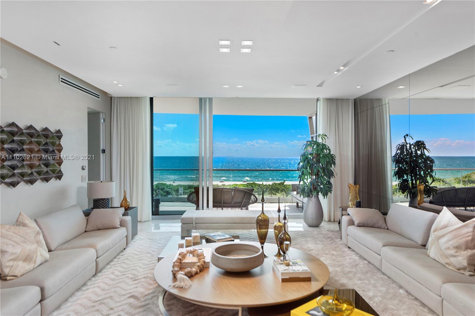 Experience luxury at its finest in this stunning Fendi Chateau residence. This one-of-a-kind masterpiece encompasses 3,232 sq ft interior and expansive terrace overlooking the ocean. Professionally designed and decorated by Artefacto this 3 bedroom, 4.5 bath unit showcases marble floors, impact windows, automated smart home system, custom built-in throughout. Fendi features a luxury concierge with exceptional services. Amenities includes 24 hour Security, Spa, Thermal Pool, Theater, VIP Dining with chef/catering, Wine Cellar, Fitness Center, Kids Room and Social Room.