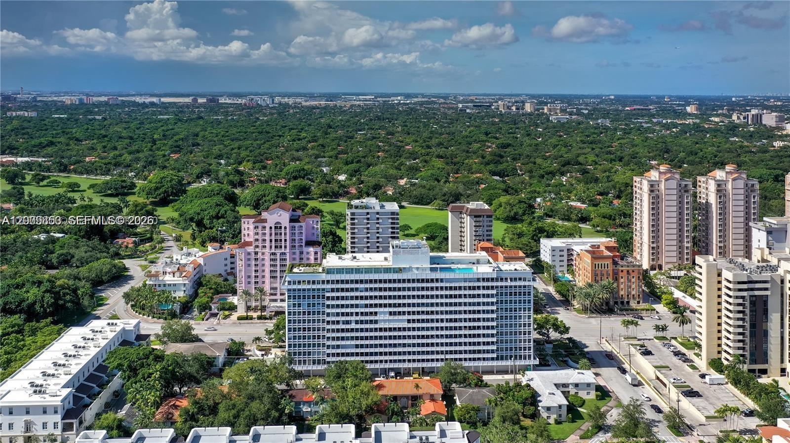 Iconic David William Building in the Biltmore Way Path one of the most desirable areas in the City Beautiful in the Heart of Coral Gables at the Pristine, renovated and immaculate 1 Large Master bedroom, convenient den/1 Bath, 840 Sq Ft living area, located on the 5th floor, large balcony. Brand new white kitchen, new green appliances, quartz countertops, luxury and resilient vinyl flooring thought-out, renovated bathroom with handicap equipment. Concierge 24/7, gym, laundry in every floor, 3 new elevators, one dedicated parking spot. HOA fee reflects and include water, electricity and ac consumption, gas, basic cable and since JUne 2026 internet as well, ac filter changing every 3 months, inside management. one block down is Granada golf course