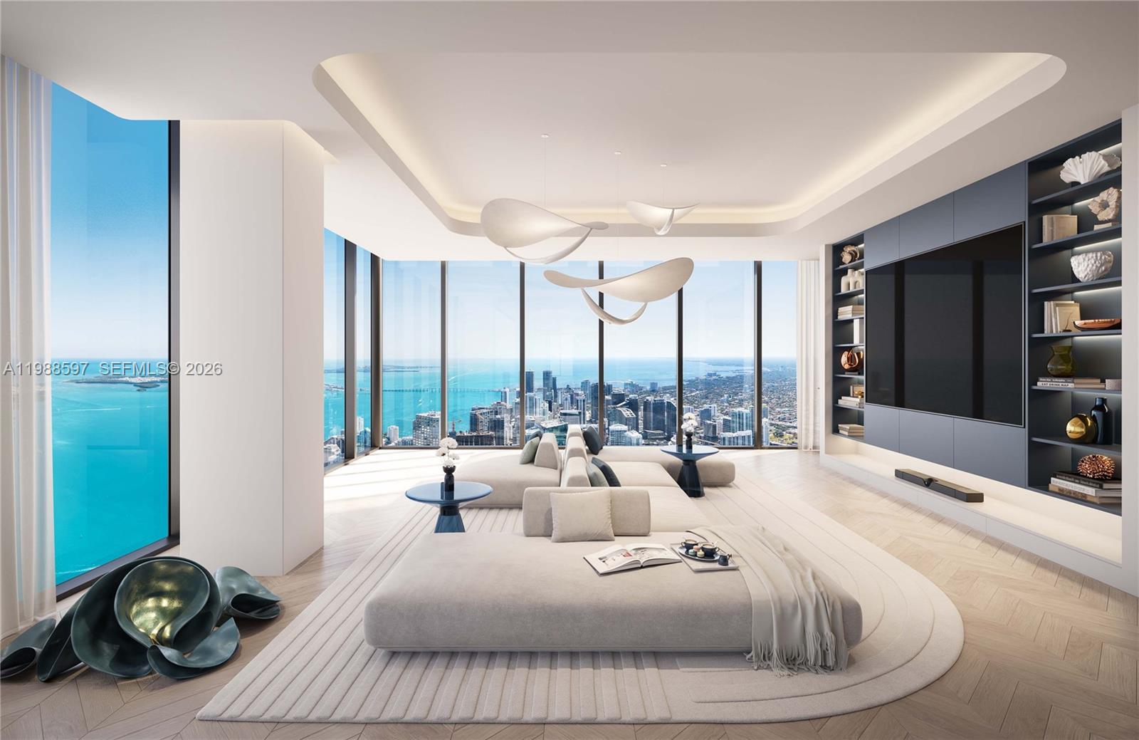 Experience elevated living at Waldorf Astoria Residences Miami, set atop the city’s iconic 100-story tower.  This exceptional preconstruction penthouse embodies elevated design, seamlessly blending timeless design with the legacy of Waldorf Astoria. Penthouse 201 spans an impressive 6,128 sq ft, offering a rare vantage point above the clouds with sweeping panoramic views and striking architecture. A private plunge pool adds a serene, indulgent retreat high above the city. As part of a limited collection, this residence represents a new standard of sophistication, innovation, and exclusivity. Meticulously curated with premium finishes and thoughtful design, every detail has been crafted to exceed expectations. More than a home, it’s a statement of prestige and a lifestyle without compromise.
