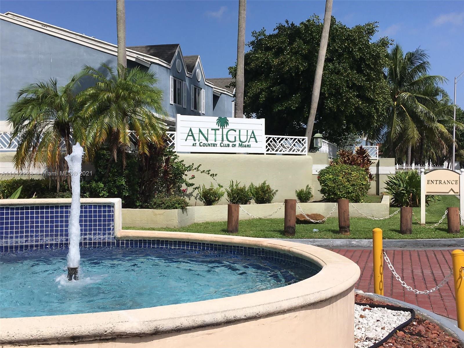 Lovely 1/1 in gated community in Country Club of Miami area close to Miami Lakes & Palmetto expressway. Bathroom & floors have been updated. Community has club house with gym & pools. Washer/Dryer in unit, IMPACT WINDOWS, 1 assigned ,parking space. Tenant occupied until Dec. 1, 2021.On lockbox. Easy to show.