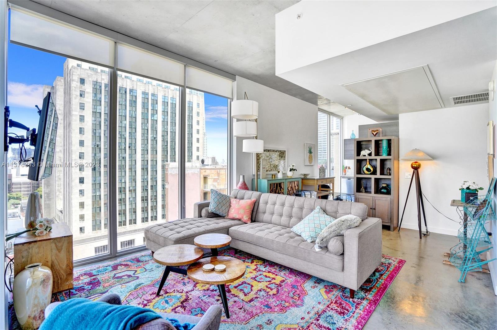 A furnished turnkey 1 Bedroom 1 Bathroom, overlooking the spectacular city west of Downtown Miami. This unit is styled and designed perfectly to fit the floor plan. This unit can be sold furnished as well.