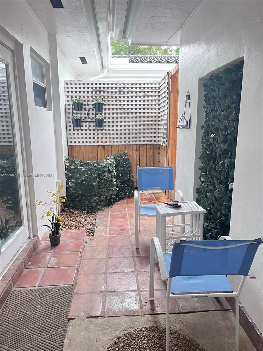 Welcome home to this UNIQUE rental. Charming and private 1/1 that feels like a little house!  Fabulous South Gables Residential Neighborhood Location. Fully furnished , with private patio, 3 parking spaces, washer and dryer in unit, central A/C , bedroom with large walk in Closet and Impact windowds.  Close proximity to University of Miami and South Miami Restaurants and shops. 1 Story, no elevator needed.  Most unique 1x1 in the Gables for rent!  Includes electricity, water and basic cable