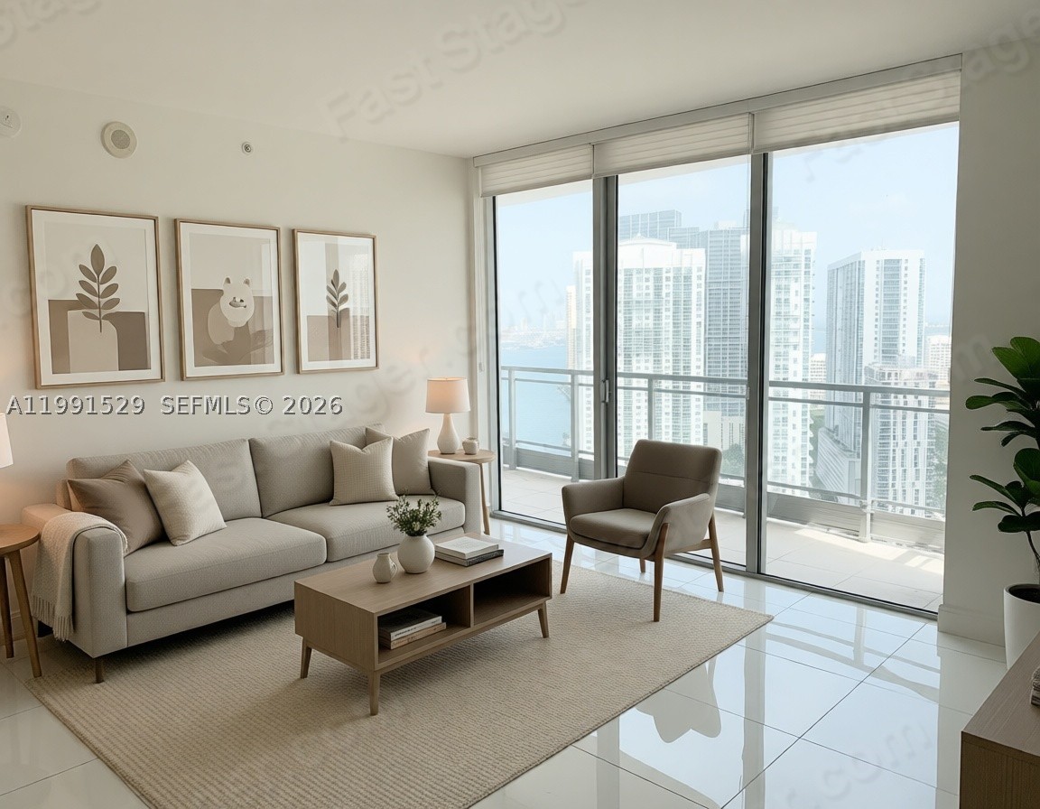 Best priced 2/2 in The Ivy! This beautiful apartment with 2 side by side parking spaces on the 4th floor and an additional storage unit is waiting for you. Unit boasts glass tile throughout, blackouts in bedrooms, sheer shades in living-room and finished closets. It has a new A/C, newer cook top, and great Brickell and Miami River views. The IVY is a full-service building that has been completely remodeled and has state-of-the-art amenities. Perfect location with easy access to I95, people mover, and walking distance to Brickell City Center, Whole foods, restaurants and more. Ideal for investors as it is rented to a perfect long-term Tenant that has a vacate clause. All assessments have been paid in full. The building has 10% reserves and is finance-friendly.