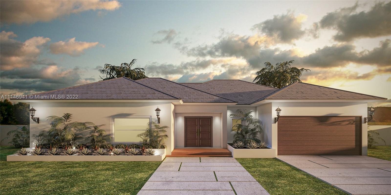 NEW CONSTRUCTION!  New 4 bedroom 3.5 bath home. New Building Code, Impact windows, Italian Cabinetry in Kitchen and Bathrooms, Thermador appliances, High Ceiling. Huge double Lot