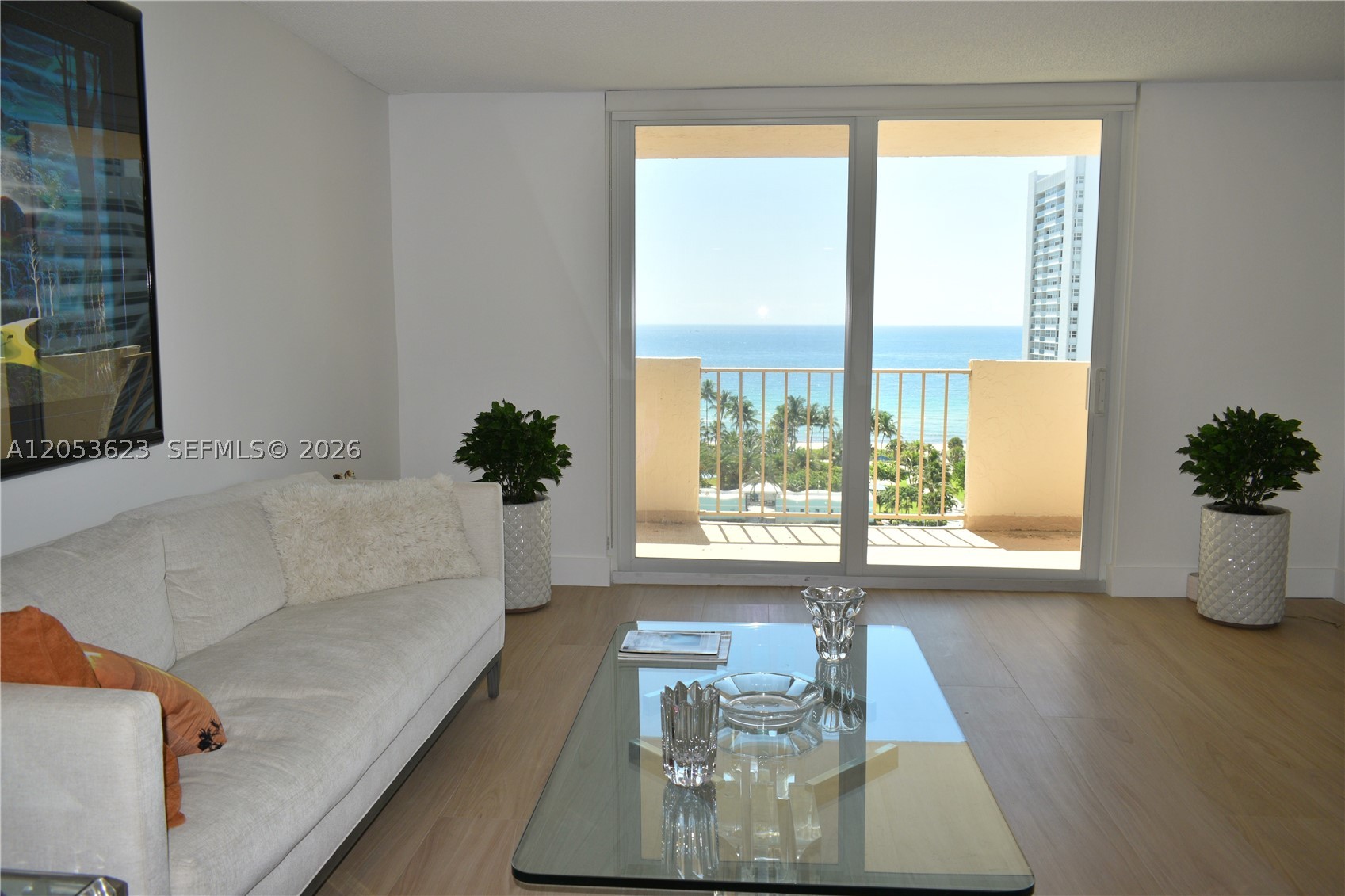 Brand New renovated oversized condo, open concept layout, decorated, brand new fully furnished, completely equipped kitchen, new premium stainless steel appliances, quartz countertop/backsplash, custom cabinetry, 2 full bathrooms have imported porcelain tile from Italy free standing tub, modern porcelain floor tiles from Spain throughout the unit, custom built in closets. Building has a professional size swimming pool, ping pong tables, piano for entertaining, card room, updated gym with new equipment, Large balcony over looking the Atlantic ocean, South Park beach, playground, volleyball, boccia ball, bathroom  facilities ,etc.. Rent includes internet WIFI and cable. Close to Gulfstream, new golf course in Hollywood, Miami beach, Wynwood, Design district, Hollywood airport