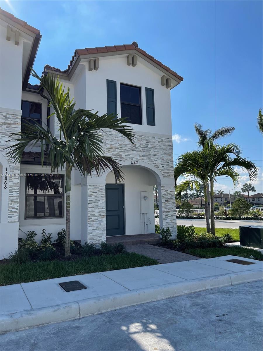 BEAUTIFUL corner townhouse 3 bedrooms 2.5 baths, at Lennar "Corsica" community. Open kitchen with s/s appliance.  Fenced backyard perfect for BBQ. Washer & dryer. Located between US1 and FL Turnpike. The townhouse is rented until 2/28/26,  $2700. YOU HAVE TO SEE IT!!!!! All information is approximate and not warranted or guaranteed.