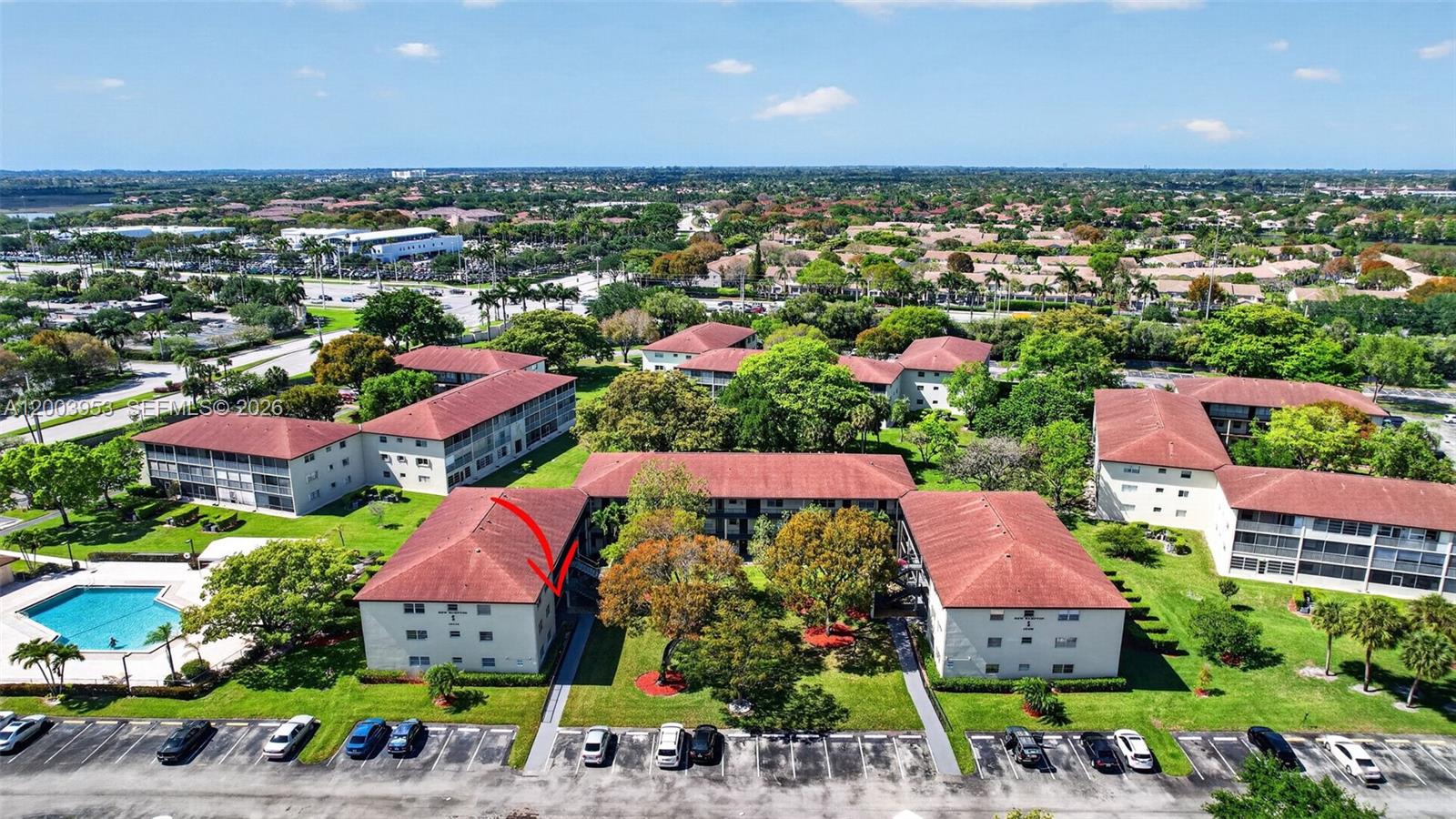 All investors welcomed! A well-kept and well-maintained 2-bedroom, 1.5-bathroom condo in the beautifully maintained community of Century Village. The property offers a great layout with a nice open living area upon entry, kitchen, and dining room with laminate flooring consistently throughout the entire condo, spacious bedrooms, a clean shower in the full bathroom, ample closet space located in the guest bedroom closet, along with a serene pool view from the balcony! Along peaceful views of the decorative and manicured landscape. The building doesn't have an elevator but is located just on the 2nd floor. Equipped with central A/C, and a laundry room on the same floor with extra storage space for each unit. A Microwave and a dishwasher  still in the box  for any new buyer. Amazing amenities include daily fitness classes, pool and spa, shuffleboard, billiard room, library, tennis courts, and community transit.