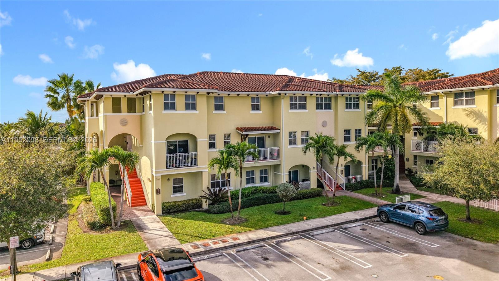 Welcome to this well maintained two-story condo located in a private, gated community with a pool. Featuring 2 bedrooms and 2.5 bathrooms, this home offers a spacious, functional layout with tile flooring throughout the living areas and laminate flooring on the stairs. The kitchen showcases Italian wood cabinetry with sleek, modern countertops, ideal for everyday living and entertaining. Washer and dryer inside the unit, two assigned parking spaces, and a central location with easy access to FIU, MIA, and major expressways.