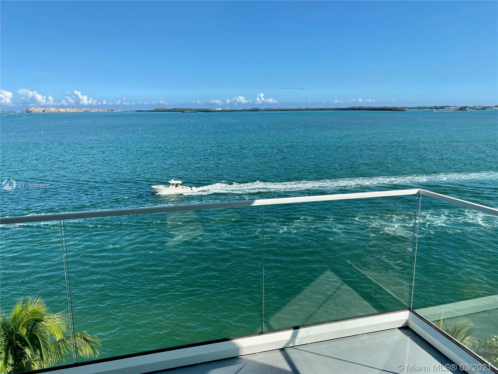Amazing waterfront and city views! Brand New glass Balcony. 2 bedrooms 2 baths unit. Carrara marble bathrooms. Ceramic tiles on unit floors, stainless steel appliances. Enjoy living in beautiful and peaceful Brickell Key.