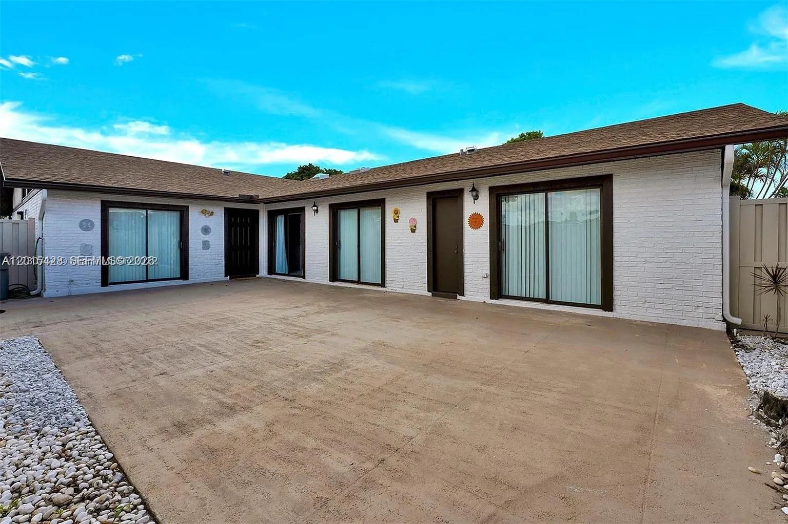 Cozy and spacious 3 Bedroom, 2 bath villa with a large patio. / Light and Bright. / update Kitchen & Counter tops. / Each bedroom has patio doors that lead to the patio. / Tiled throughout. /Vaulted Ceilings. /Skylight. / 2022 Roof. /Private courtyard all fence, oversized community pool and the clubhouse, which features the gym, tennis courts, pickleball courts, basketball courts, and racquetball. Additional highlights include a one-car garage, two extra parking spaces, and access to the community's beautiful greenspaces. The HOA covers: Roof repair and replacement Fence maintenance Enhanced cable TV Three community pools Gym, tennis & pickleball courts Basketball, racquetball, walking trails, and fishable lakes School-bus transportation from A-rated schools Community playground, planned activities, security patrol, on-site management, rentable clubhouse New owners must wait one year to rent and be on rental waiting list. You must be on HOA waiting list to rent. Community is at a 10% cap for rentals, One time capital contribution of $930. Only interior insurance required Pet-friendly and ideally located near shopping, dining, and major highways. This move-in--ready home is a must-see. Schedule your private showing today!