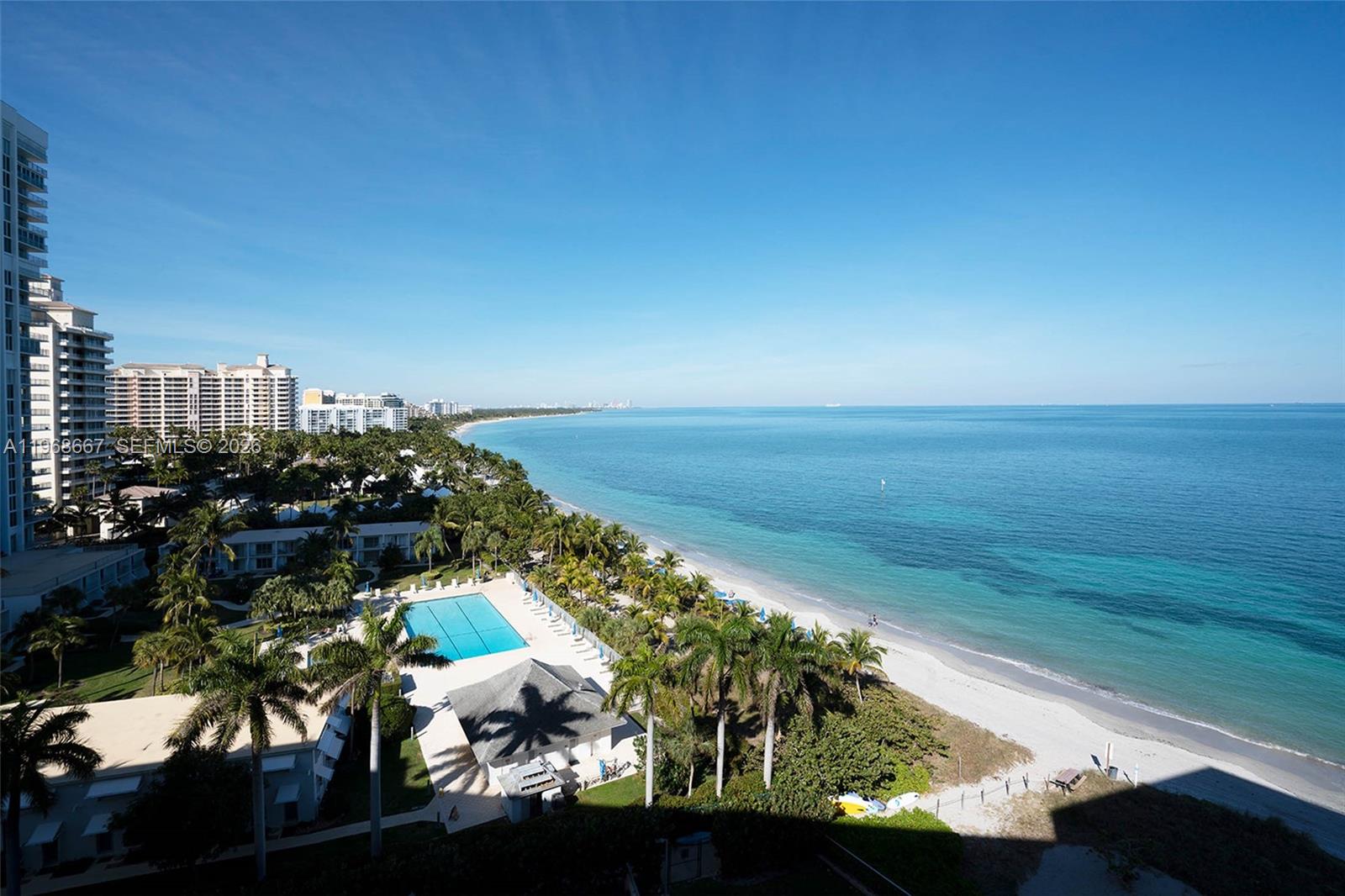 Stunning penthouse with ocean views and Key Biscayne shoreline. Three bedrooms, 3 baths. 3711 sq. ft.   

The bright and airy living room seamlessly integrates with the dining area, featuring floor-to-ceiling windows that flood the space with natural light. Enjoy culinary delights in the state-of-the-art kitchen, equipped with top-of-the-line appliances, custom cabinetry, and a generous island for casual dining.

The master bedroom offers a private oasis with panoramic water views, two walk-in closets, and an en-suite bathroom featuring dual vanities, and a glass-enclosed shower.
Two additional well-appointed bedrooms provide comfort and privacy, each with its own stylish bathroom. Laundry room and storage unit 

Residents have access to a private pool, fitness center, and beach access, ensuring a lifestyle of convenience and leisure.

This penthouse is a rare gem, offering an unparalleled blend of luxury, comfort, and beachside living. Don’t miss your chance to own a piece of paradise in Key Biscayne.