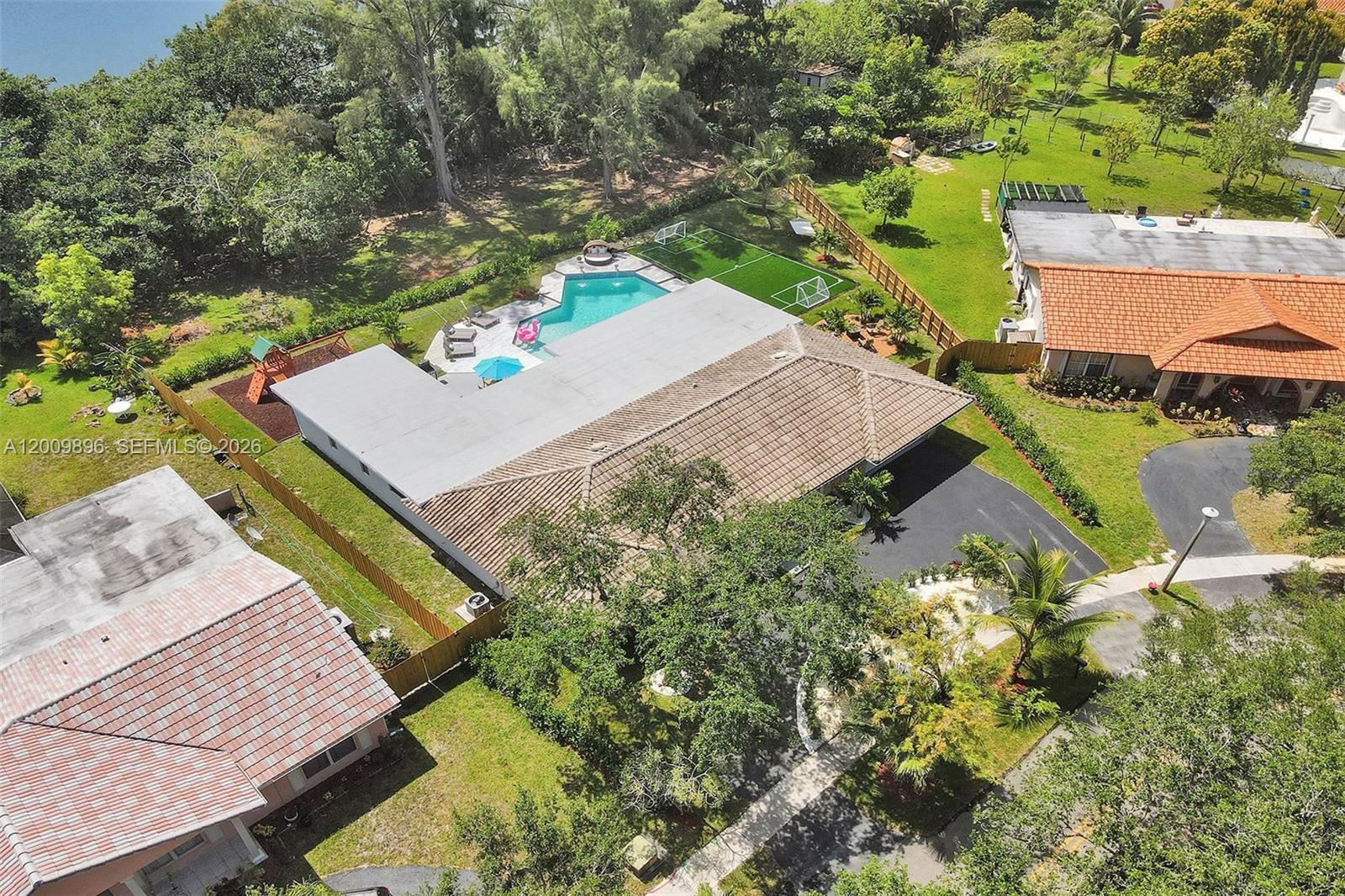 Experience a rare, fully renovated estate set on an expansive lot—offering the perfect blend of luxury, space, and lifestyle. This stunning 7-bedroom, 4-bath residence showcases sleek contemporary finishes, bright open living areas, and a seamless layout designed for both everyday comfort and elegant entertaining.
Step outside to your private resort-style backyard, featuring a sparkling pool, inviting fire pit, and a dedicated soccer/play area—ideal for unforgettable gatherings and family enjoyment. With generous indoor and outdoor spaces crafted for relaxation and recreation, this exceptional property delivers the ultimate in modern living.