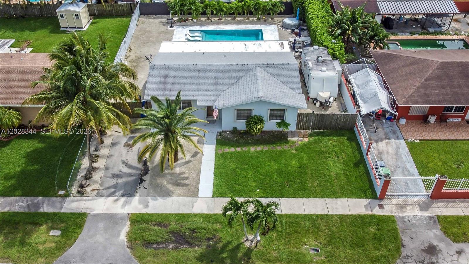 Must see 3 bedroom pool home with lots of potential. Kitchen remodeled. Pool and patio area are 5 years new. Almost new salt pool with sun shelf. Roof redone 2019. AC and water heater upgraded in 2017. Fantastic Location. Close to turnpike entrance, Larry and Penny Park, Robert Morgan and shopping centers. A MUST SEE. Decisions will be made quickly. Please call 4666 number for appointments.