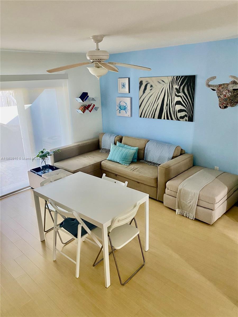 Great two story one bedroom townhouse with queen size bed master bedroom upstairs, new washer and dryer inside the unit, sofa with additional pull out bed. Private Patio and balcony overseeing condominium pool area. SHORT TERM RENT.Fully furnished and equipped. Sheets, towels, pillows, kitchen equipment, iron and iron table. Application to condominium may take 10 - 15 days. Walking distance to restaurants, beach, CVS, Winn Dixie, and more. Freebe Available for free transportation inside Key Biscayne through Freebe app. Additional fees: Owner Refundable Security Deposit $3000, utilities $250 includes (FPL, WiFi, Cable) Condo refundable security Deposit $500, Condo Application $150. Move out Cleaning fee $200, 13% mandatory tourist tax.