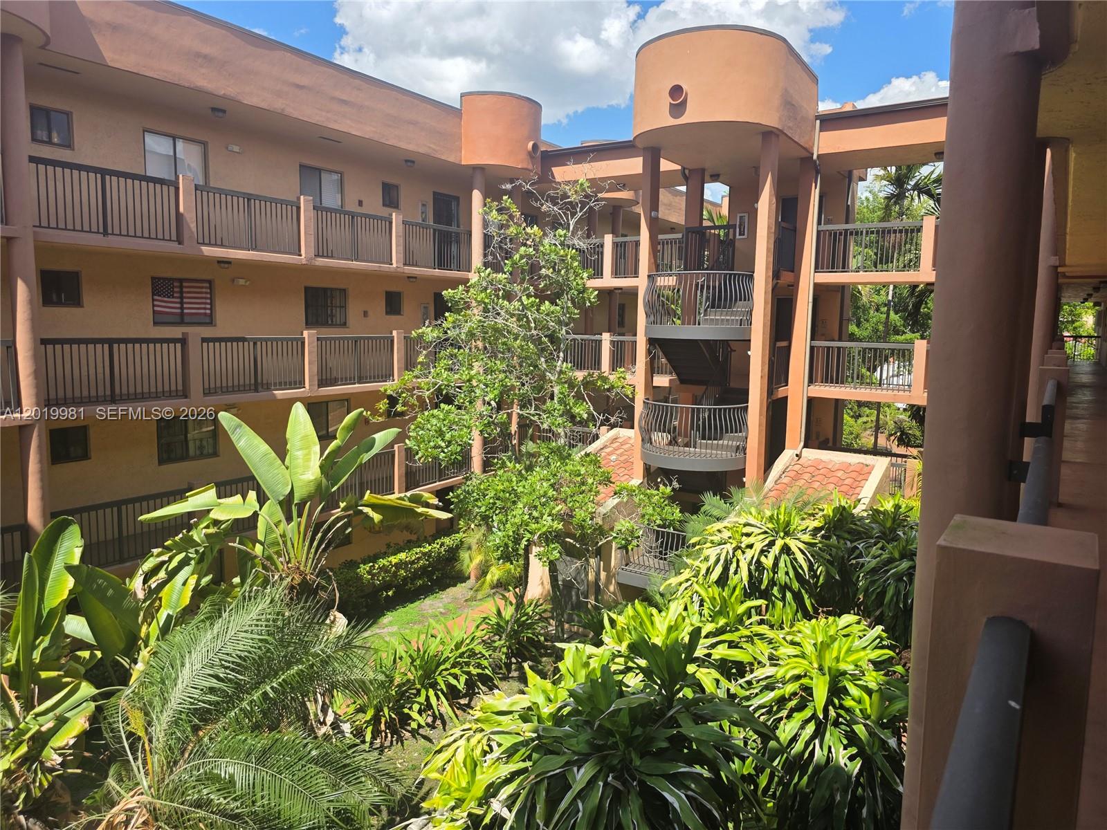 Great Hialeah Condo, 2 spacious bedrooms, with 2 full bathrooms.  Kitchen has washer/dryer hook up.   Neutral tile flooring through out, very clean and well maintained.  Large Livingroom/Dining room space, Kitchen has snack counter, plus area for breakfast table with a Balcony View.    Building has an elevator, very well maintained garden exterior, parking to the rear, gated entry for residents only.  One assigned parking space per unit, visitor spaces also available, as well as street parking in the front.