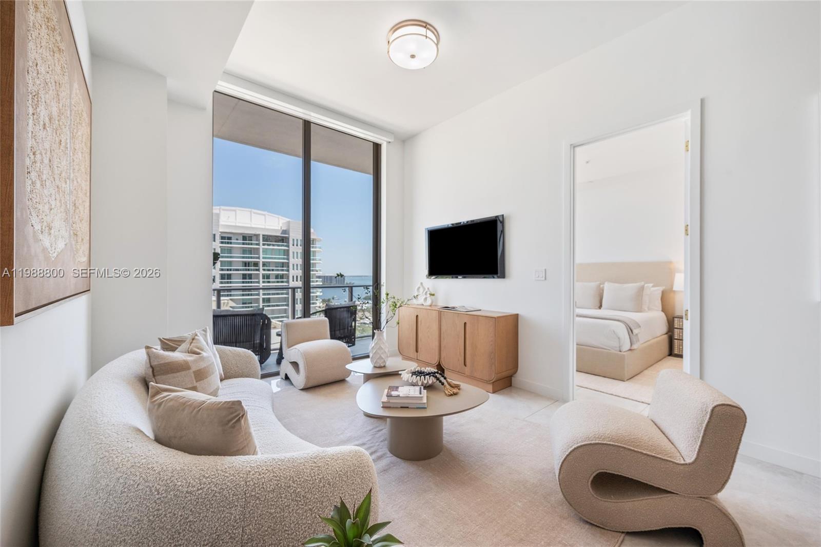 Come home to Mr. C Residences in Coconut Grove’s sought-after Bayshore Tower, where modern luxury is paired with timeless European design. Introducing Unit 1608, a never-lived-in residence offering 660 square feet of elegant living space, 112 square feet balcony (per developer). This pristine unit delivers a seamless indoor-outdoor flow with a private balcony overlooking Biscayne Bay, creating a serene and elevated living experience. Inside, refined finishes define the space, including custom Italian cabinetry, premium Sub-Zero and Wolf appliances, and sleek terrazzo and quartz surfaces. Residents enjoy access to an exceptional collection of amenities designed for comfort and lifestyle. These include 24-hour concierge service, a fully equipped fitness center, Peloton and yoga studios, a dedicated Pilates room, children’s playroom, teen room, game lounge, library, billiards area, media and business centers, an elegant residents’ club room, restaurant, and two resort-style pools. Located in the heart of Coconut Grove, the residence offers a truly accessible lifestyle just moments from CocoWalk’s dining and shopping, the open green spaces of Peacock Park and Regatta Park, and waterfront favorites like Bayshore Club. Cafés, marinas, boutiques, and scenic bayfront paths are all just steps away.
Additional Details:
*UNIT NEVER LIVED IN, BRAND NEW*
1 assigned parking space located on the 2nd floor, steps from the building entrance, with an included electric vehicle charging port.