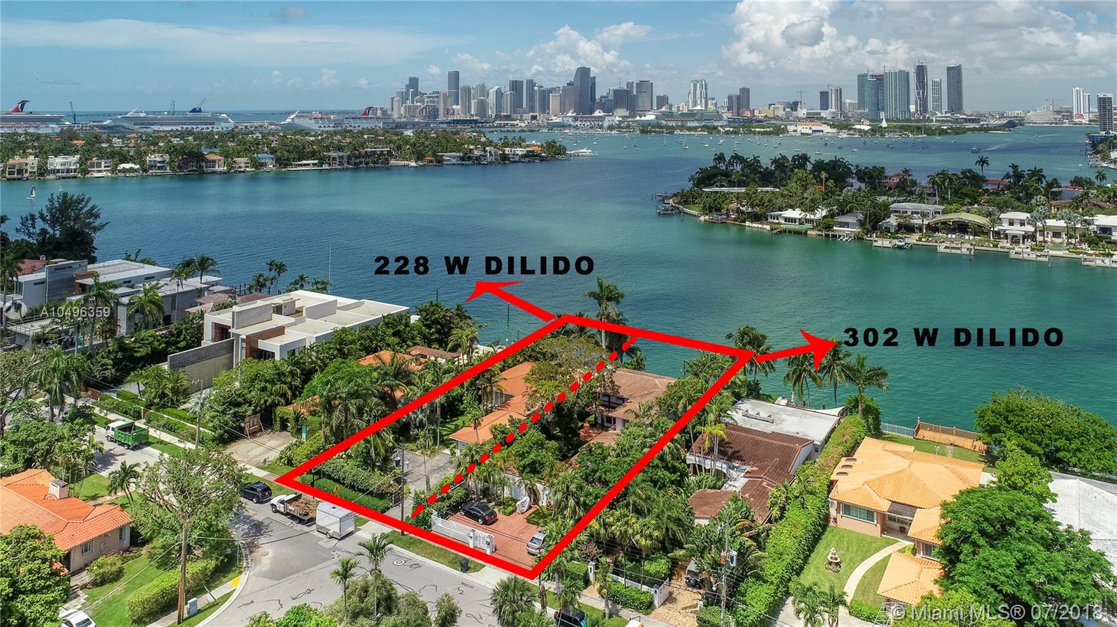 The premier lot on the Venetian Islands in Miami Beach! Situated on the West side of Dilido Island, this 10,500-sf property offers 60 feet of wide waterfrontage and direct and unobstructed views of Downtown Miami and the lush San Marino Island. Dilido Island is located centrally, between Miami Beach and Miami, and offers convenient location and easy accessibility to all cultural and entertainment venues, many great restaurants, shops, gyms & yoga studios, grocery stores, etc. Enjoy the luxury waterfront lifestyle at its finest! This property is being sold together with adjacent 228 W Dilido Drive, also offered at $5.75M.