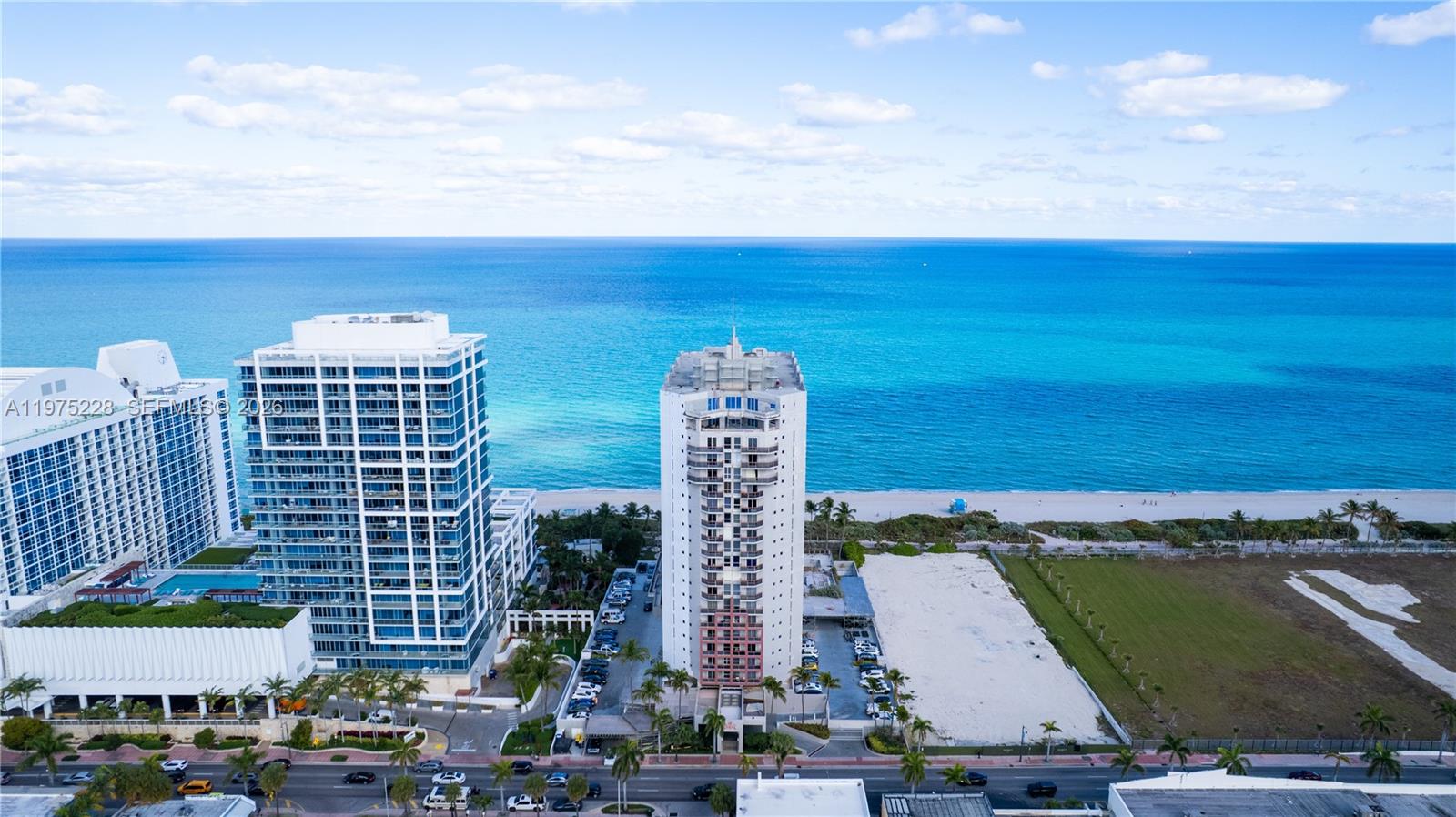 Wake up to the sound of the waves in this stunning 2BD/2BA oceanfront residence at The Sterling, one of Miami Beach's most sought-after direct oceanfront buildings in North Beach! This residence offers an expansive private terrace accessible from both the living room and both bedrooms — ideal for alfresco dining or soaking in the Atlantic breeze and ocean views. Spanning almost 1200 sqft, this condo features an open-concept layout, generous natural light throughout, and conciously priced for buyer to design their own masterpiece. The primary suite offers direct terrace access, creating a seamless indoor-outdoor lifestyle that is the hallmark of true Miami Beach living.
The Sterling is a full-service community featuring 24-hour concierge, valet parking for residents and guests, fitness center, and resort-style pool — all steps from the sand. Ideally situated in the vibrant North Beach neighborhood, you are within easy walking distance of acclaimed dining, boutique shopping, and entertainment venues, with world-famous South Beach or Bal Harbour just minutes away. The neighborhood is also home to the emerging Town Center, which will house the future Byron Carlyle Multicultural Center, the 72nd St Civic Center, and the Miami Beach Tennis Center — making this one of Miami Beach's most exciting and walkable communities. A rare opportunity to own a piece of paradise at an exceptional value. Schedule your private showing today.