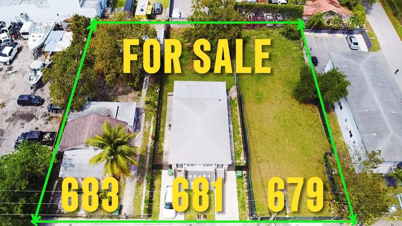 Rare 3-Lot Assemblage – 21,600 SQFT Total – Prime Commercial Opportunity in Miami’s D1 Zoning Exceptional development opportunity featuring a three-parcel assemblage totaling 21,600 SQFT in Miami’s sought-after D1 (Workplace) zoning district. Currently offered: 681 & 679 NW 30th St – Totaling 21,600 SQFT  Zoning allows for light industrial, office, warehouse, and creative commercial uses. Located in a thriving commercial corridor with easy access to major highways, this site offers excellent visibility and strong long-term value. Whether for business expansion or new development, this is a rare opportunity to acquire prime land in a high-demand area.
Drive by today or contact the listing broker for more information.