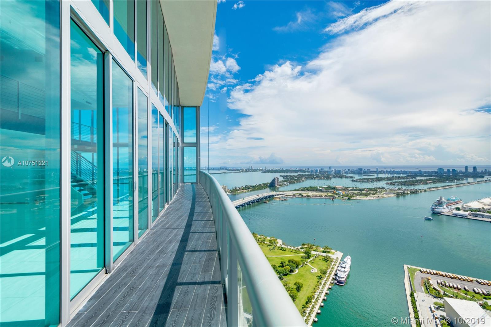 Penthouse was featured in the blockbuster movie Wardogs. Stunning Penthouse, Breathtaking Views. Open and bright, Two-story, 20 ft floor to ceiling windows. Enjoy both sunrises and sunsets from this 4498 sf palace in the sky. Completely upgraded 4 bedroom 4 bathroom w/3 balconies, 2 living rooms, dining room, huge kitchen w/SubZero fridge, sound system throughout, master bath w/Mosaic Jet & Rain Shower, all walk-in closets built out, designer doors and more. 4 parking spaces.