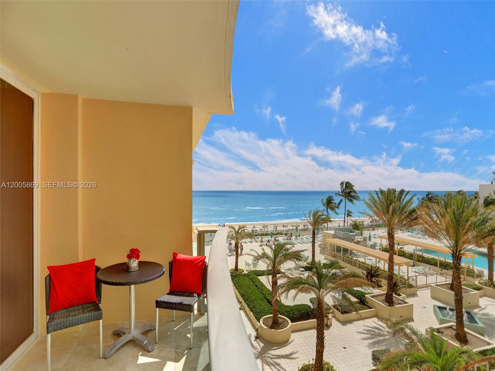 Great opportunity to own a Beachfront condo offering breathtaking ocean and pool area views. Step onto the spacious balcony and immerse yourself in the stunning vistas. Inside, discover modern renovations: a remodeled bathroom, floors as well as a stylish kitchen boasting new cabinets and appliances. Custom Walk-in closets providing ample storage space, this condo combines functionality with luxury. Hurricane-proof windows, ensuring both safety and peace of mind. Experience the The Wave, renowned as one of the finest luxury buildings on the beach. Resort-style pool deck featuring palm trees, fountains, Jacuzzi, and gym overlooking the ocean. Complimentary beach services. This condo an ideal opportunity for investors or those seeking a vacation home.