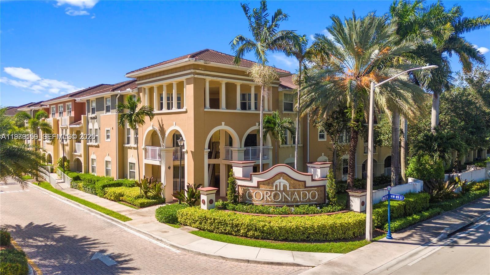 Beautifully updated 3 Bed & 2.5 Bath corner townhome located in the sought-after community of Coronado at Doral. This residence offers approximately 1,503 sq ft of living space, making it one of the largest units in the community. The home features a bright open-concept layout with contemporary finishes, quartz countertops, stainless steel appliances.

The well-designed floor plan places all bedrooms upstairs for added privacy, along with a convenient half bath on the main level for guests. As a corner unit, it benefits from extra natural light and a greater sense of privacy. Located within a gated community close to top-rated schools, parks, shopping, and dining, with convenient access to NW 107th Avenue and major highways, making commuting throughout the city quick and easy. Motivated seller,  easy to show and ready to receive offers.