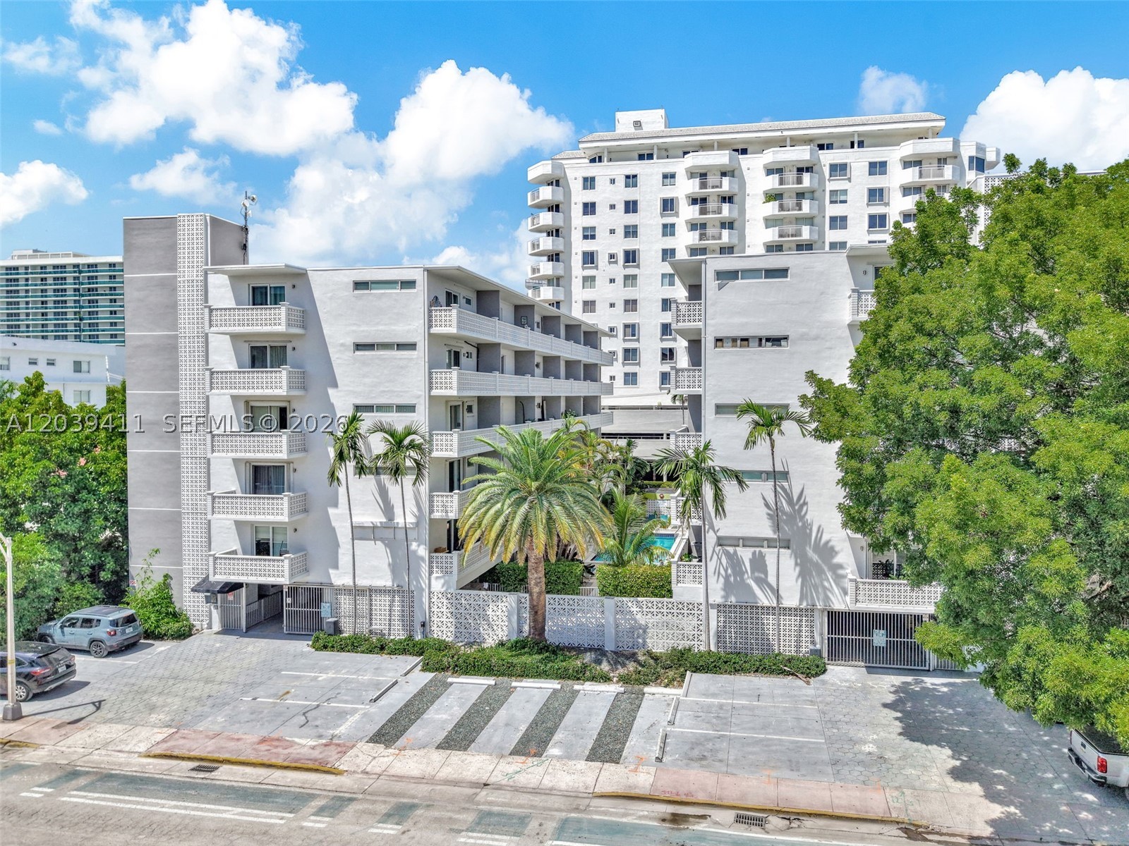 Location is everything! Prime West Avenue location with skyline and pool views from the balcony. This spacious unit has an updated kitchen with granite countertops, and generously sized bedroom and closets. Building has newer roof (Aug 2024) and has recently undergone concrete restoration on balconies (Sep 2025). Walk to Lincoln Road, Trader Joe's, The Fresh Market, and Maurice Gibb Park.