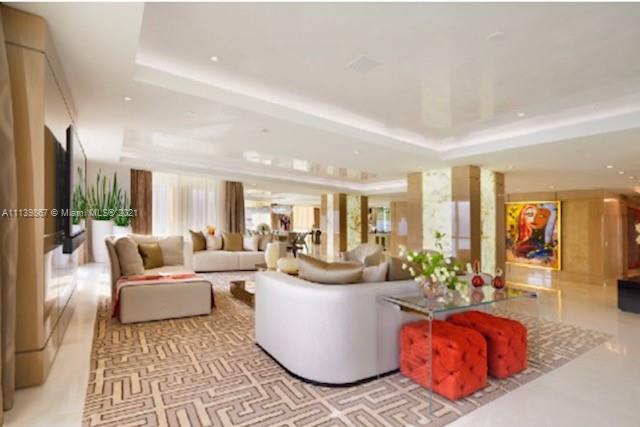 Live the 5-star luxury resort lifestyle from the entire full floor Tower Suite at the very exclusive and private Mansions at Acqualina in Sunny Isles Beach of Florida.This full-floor includes 4 bedrooms,office/den, 4 1/2 bathrooms for a total of 9218 Sq feet.Unit features stunning marble and wood floors,high-impact hurricane approved windows and sliding doors,a full exclusive Bar,gourmet kitchen with top appliances “Amelie “, 2 dishwasher & 2 sinks;elegant breakfast table,gas stoves, outdoor barbecue,has4 terraces,pool/jacuzzi, 360 degree views of the Ocean,Intercostal,Miami’s skyline, walls in master bedroom from the best silk.The building offers: 24 hour security,movie theater,exercise room,wine&sigar lounge,beach full service,game room,etc
The unit designed and Interiors by Steven G