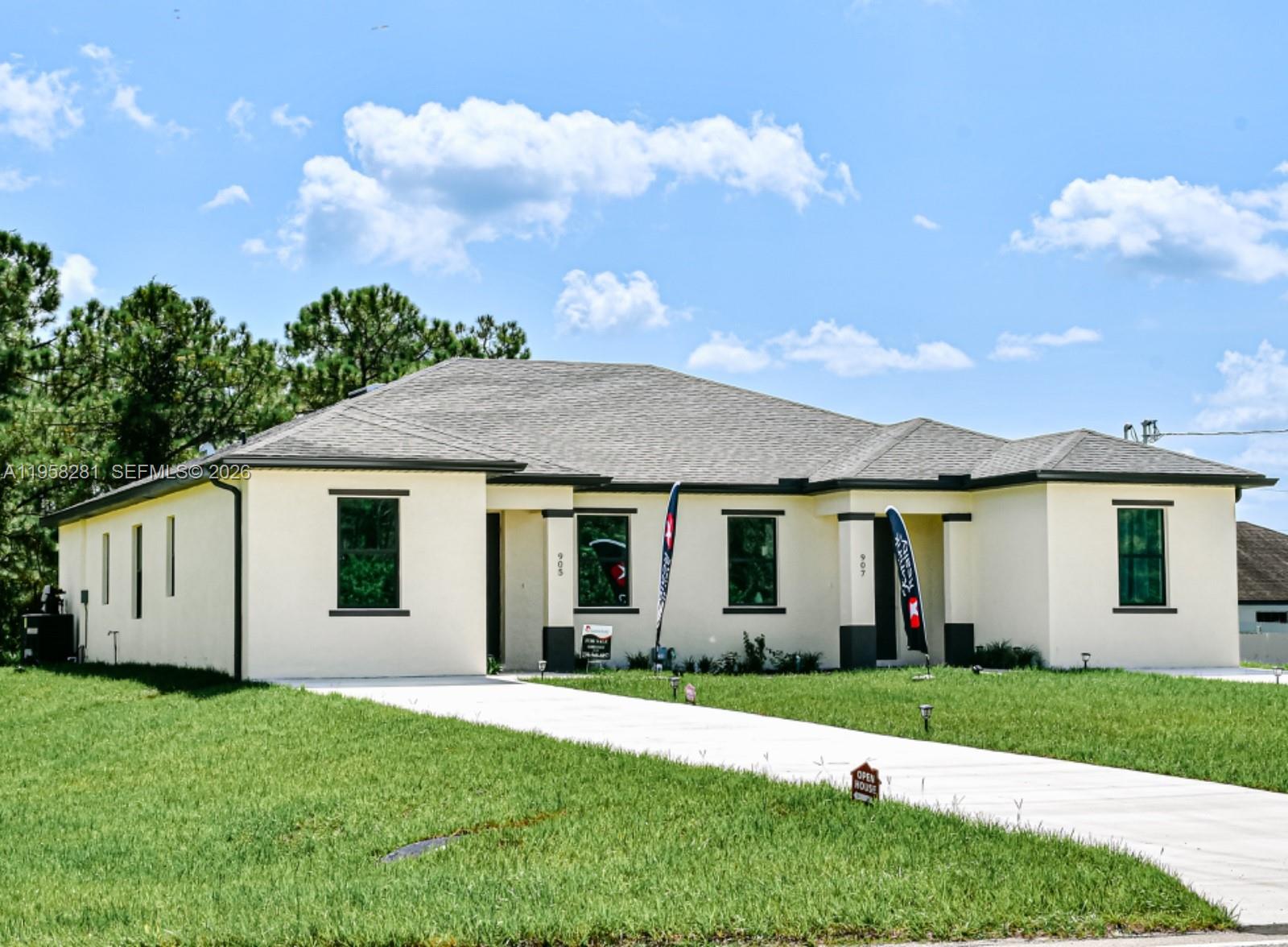 “Brand new 2026-built duplex Located at 434/436 Bell Lehigh Acres  Excellent investment opportunity  Live in one unit and rent the other to help pay your mortgage. This spacious 3-bedroom, 2-bath home features sleek tile flooring throughout, an open-concept layout, and modern finishes. Enjoy a bright, airy interior with large closets, updated bathrooms, and a well-appointed kitchen ready for your personal touch. Easy access to SR-82, you’re just a short drive from shopping, dining, and local parks. Convenience, and a fresh start in a growing community. With new construction quality, proximity to schools, and fast highway access, this rental is a rare find—schedule your tour today!”
