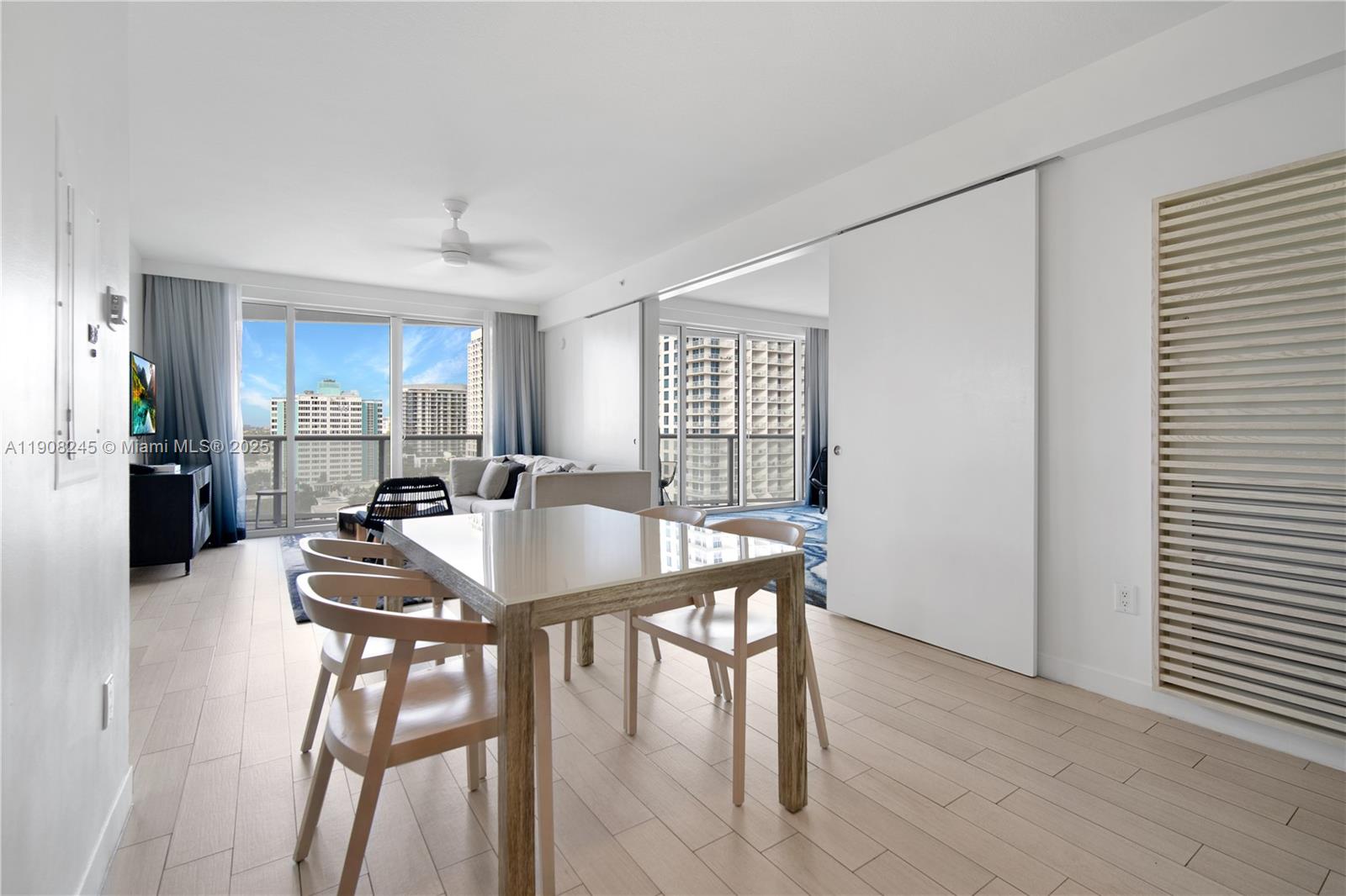 This 2 bedroom 2 bath condo with a large Den sleeps 8. This is a corner unit without any neighbors sharing the adjacent walls. It is the largest floor plan in the W Residences. You will enjoy an ocean view
at sunrise and a sunset view over the Intracoastal and skyline of Fort Lauderdale. This turn key fully furnished condo can be enjoyed as your primary, second home or a combination of second home and vacation rental.