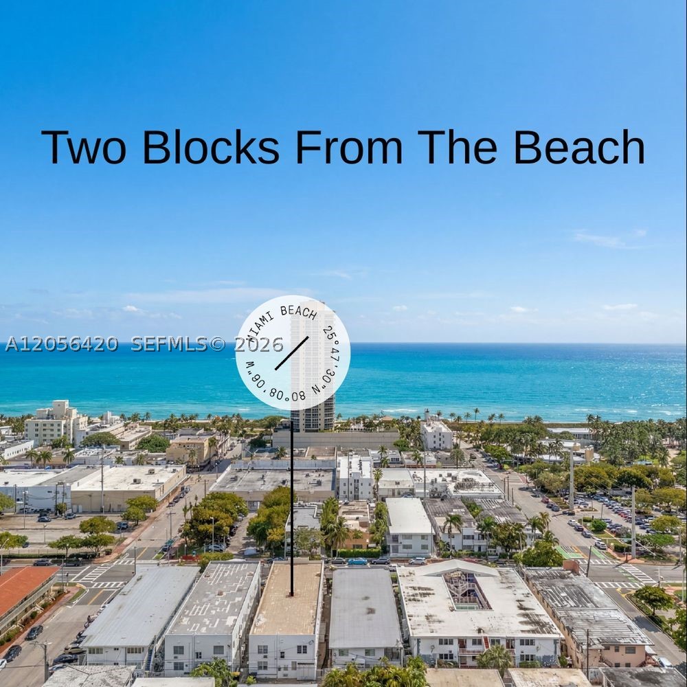Amazing location just two blocks from Miami Beach’s sandy beaches and one block from restaurants and parks! This stunning first-floor 1-bedroom, 1-bathroom remodeled condo features modern wood floors, impact windows, wood cabinetry with quartz countertops, and stainless steel appliances. The unit comes furnished and can be rented for 6 months or longer.