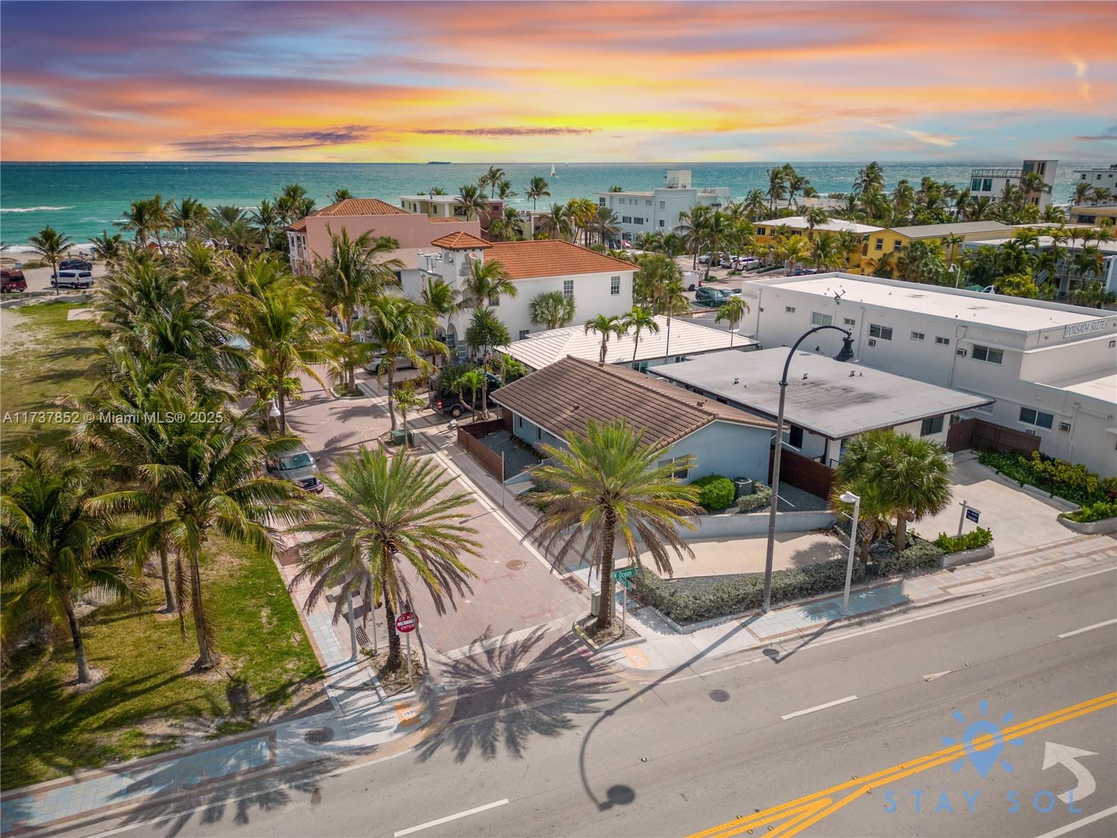 Steps away from beautiful Ocean and Broadwalk. located between beach and intercostal views. Centrally located between Fort Lauderdale and Miami airports and Cruise ship ports. Restaurants walking distance to Broadwalk. Grocery stores, banks, hospitals, shopping malls theaters schools all within few miles. True jam, cared for, up graded, Hurricane Impact windows, barrel tile roof, newly renovated kitchen and bathrooms.