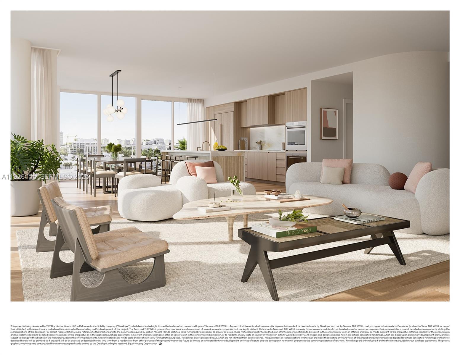 Welcome to The Well, the crown jewel of Bay Harbor Islands' renaissance! Perfectly located in the center of Miami's best live, work, play neighborhood, The Well Residences is a a boutique, low-rise, luxury building designed by Arquitectonica to bring complete health and wellness to the residents. #305 offers 3,262 sq. ft. featuring 3 Bedrooms 3.5 Bathrooms, and 3 large balconies totaling 400+ square feet of outdoor living space. Grand residence offers a formal entrance, a luxurious 60' foot long Great Room featuring stunning quartzite countertops, SubZero and Wolf kitchen, oak flooring, floor to ceiling glass walls, and multiple wide open living areas. 47' foot long Primary bedroom suite with circular spa tub and shower featuring a lymphatic massage hose! This soon to be landmark building features 22,000 square feet of Spa Amenities including a state of the art fitness and wellness center PLUS a Resident only Gym, Rooftop Pool, and Private full service Beach Club! Valet or Self Park for 2 vehicles. New construction, Developer inventory available on 1 to 3 Bedrooms starting at $1.3m Developed by Terra Group & David Martin, Designed by Meyer Davis. Live, work, and play in Bay Harbor and Bal Harbour where health, luxury, and wellness are part of your everyday! New Year, New Home! Delivering health and wellness in the first quarter of 2026! Contact Listing Agent soon for limited developer inventory. Sales Gallery Open Daily at 1160 Kane Concourse, Bay Harbor Islands!
