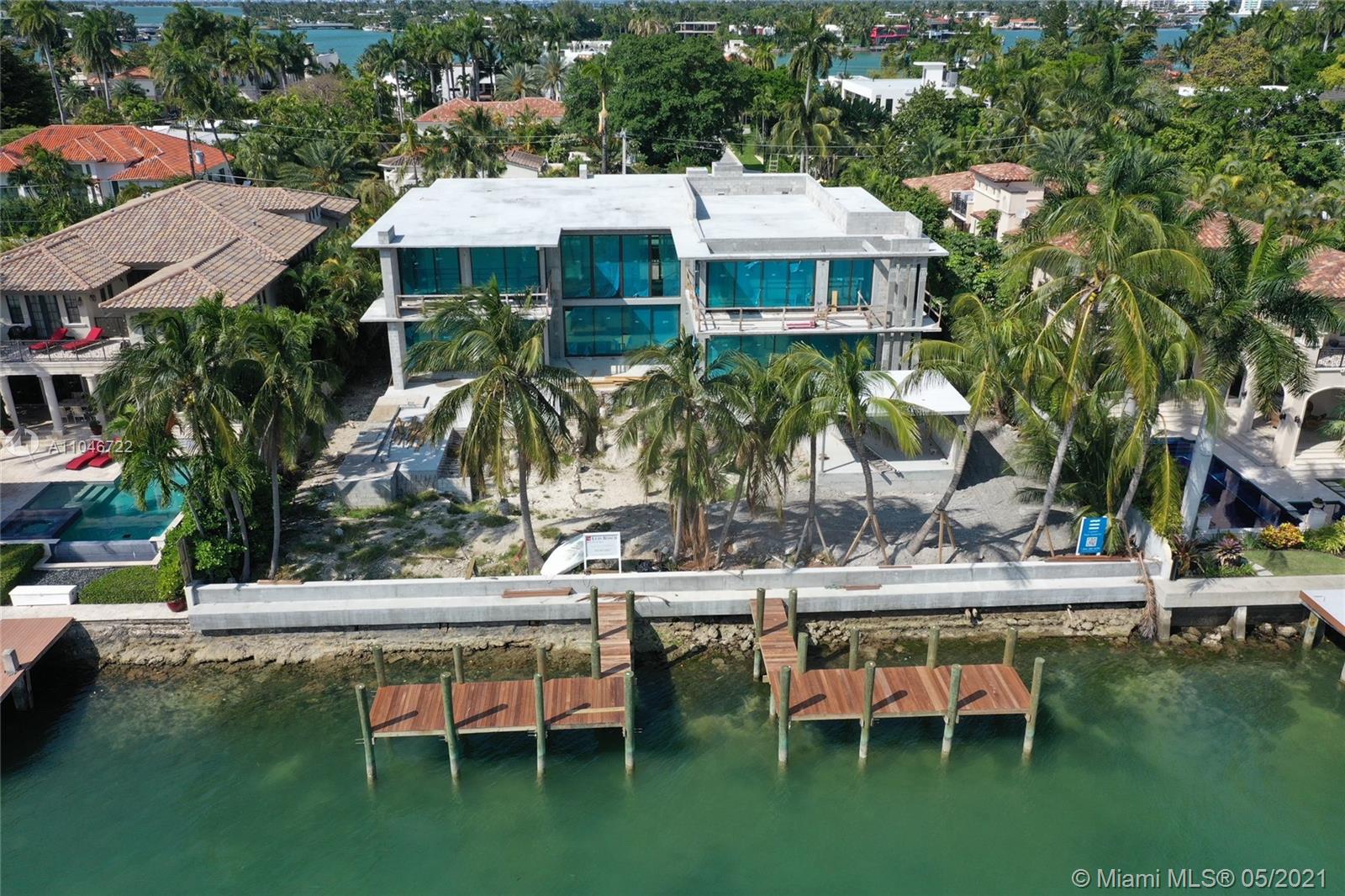 21,000 ft2 lot with 120 ft water frontage.  Over $2MM in construction already spent on the new home being built.  9,064 ft2 of air-conditioned space.  Partial sunset & downtown views.  Newly constructed seawall cap & 2 docks