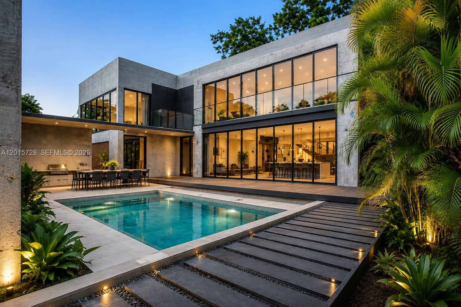 Tucked in Miami’s closest suburban neighborhood to Brickell, this stunning two-story home redefines luxury living. A bold privacy wall unveils a resort-style pool courtyard, framed by two sweeping balconies above. The showstopping loft-style master suite floats over the first floor, delivering dramatic volume and an open, airy connection to the home below. Inside, the rare garage-to-home direct access adds everyday convenience few Miami homes offer. New construction, zero compromises.