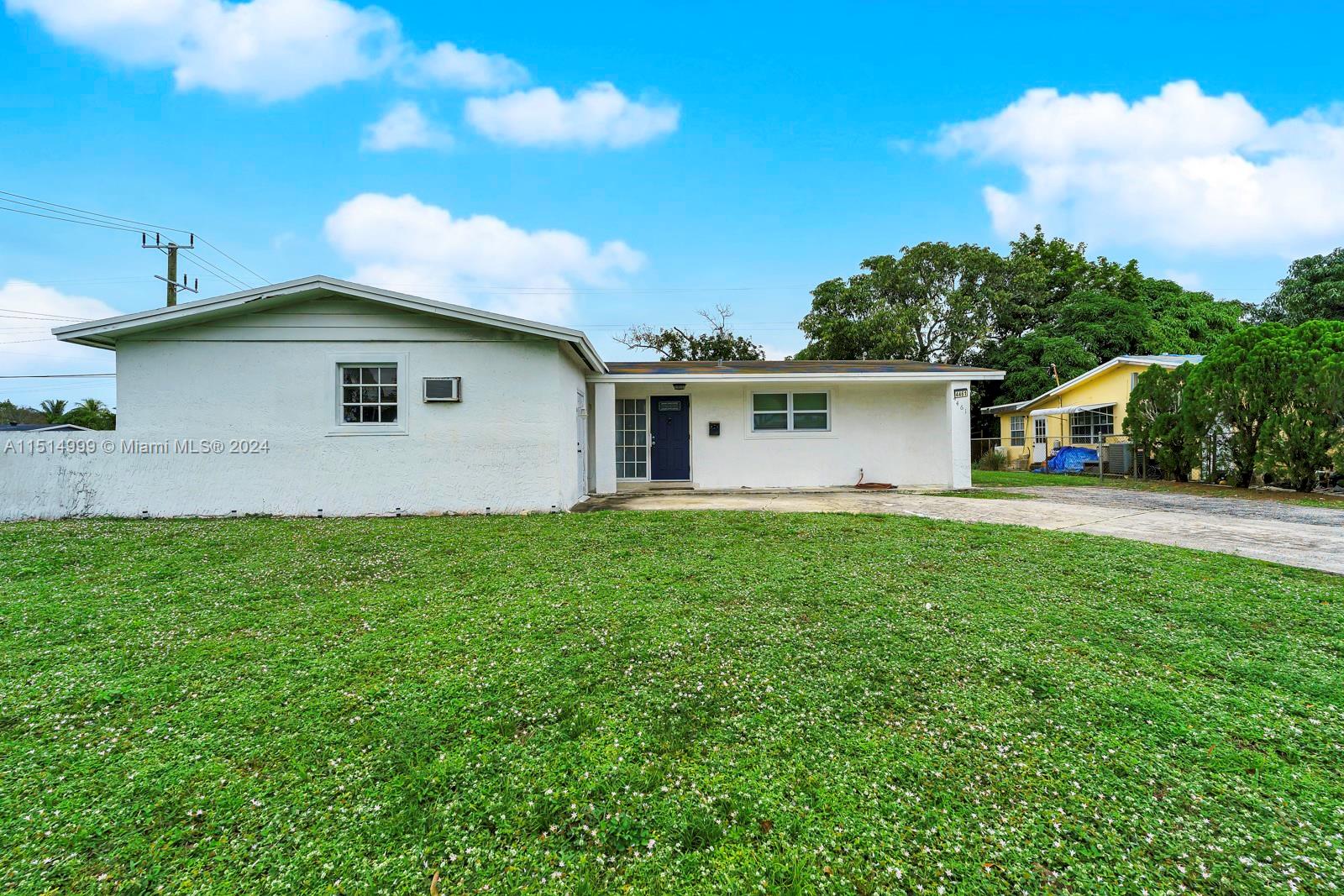 Amazing 3 bed, 2 bath home for sale featuring a tastefully remodeled kitchen with quartz countertops, center kitchen island, stainless steel appliances, recessed lighting and laminate wood flooring throughout the home. Renovated bathrooms add a touch of modern luxury and one bedroom serves as a versatile in-laws room. No HOA and Situated on a corner lot, the property offers a driveway accommodating 4 cars comfortably and boasts a spacious backyard with a convenient outdoor shed. The owner plans to enhance the outdoor living space with a covered patio in the upcoming weeks. Don't miss the opportunity to own this beautifully updated home. Located less than a mile to clothing stores, a Walmart Supercenter and near the Lauderhill Mall.