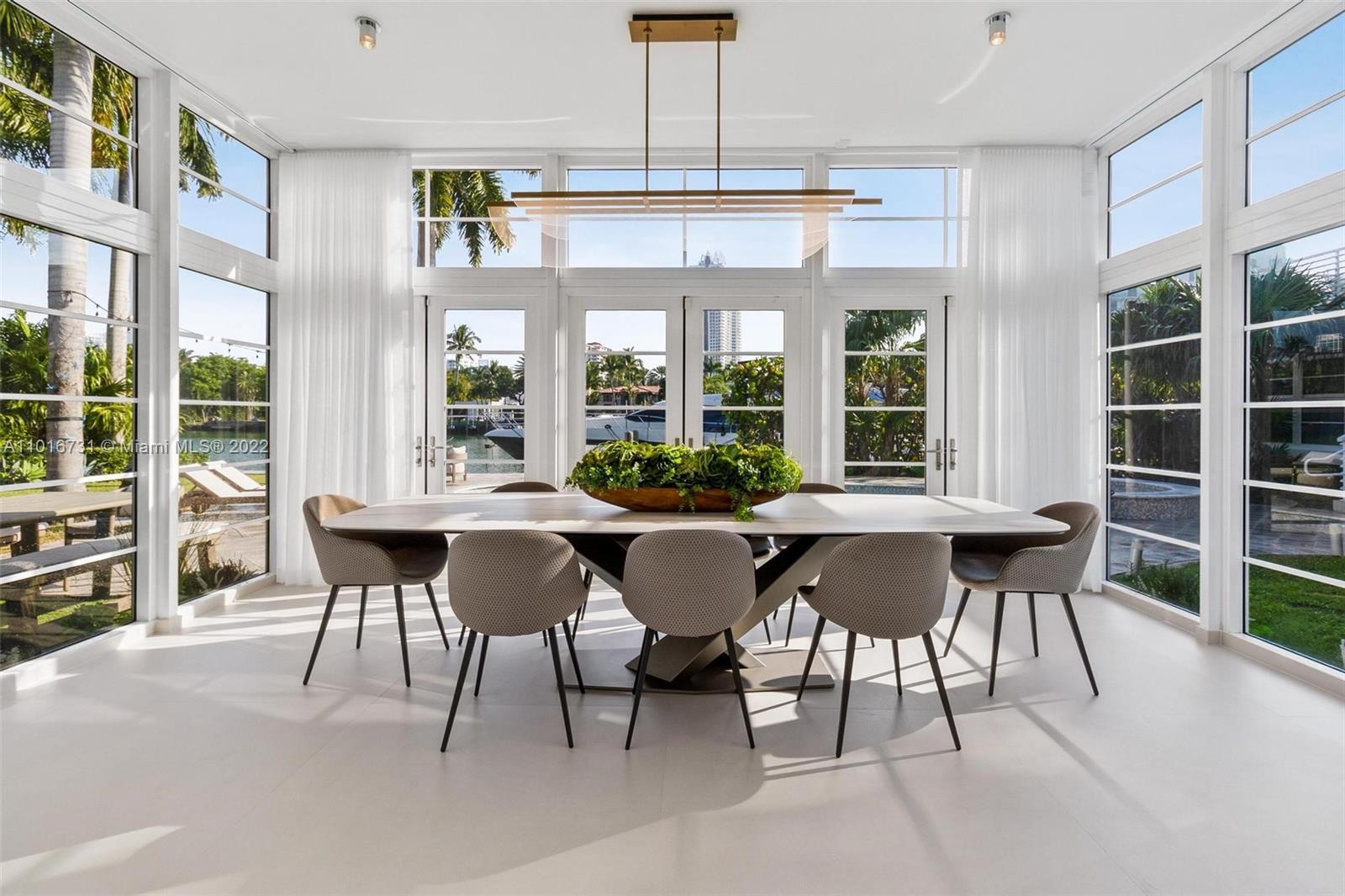 Sitting on most prestigious and in demand location of Miami Beach, this immaculate estate offers 140’ of open water on Indian Creek.  Renovated with modern tastes and originally designed by architect Igor Polevitzky, this prestigious estate has been entirely renovated to offer only the finest finishes in interior design and state of the art appliances.  Large living areas, three-bedroom guesthouse, summer kitchen, and fully equipped for your leisure with sauna room and heated pool.  Location, location, location.