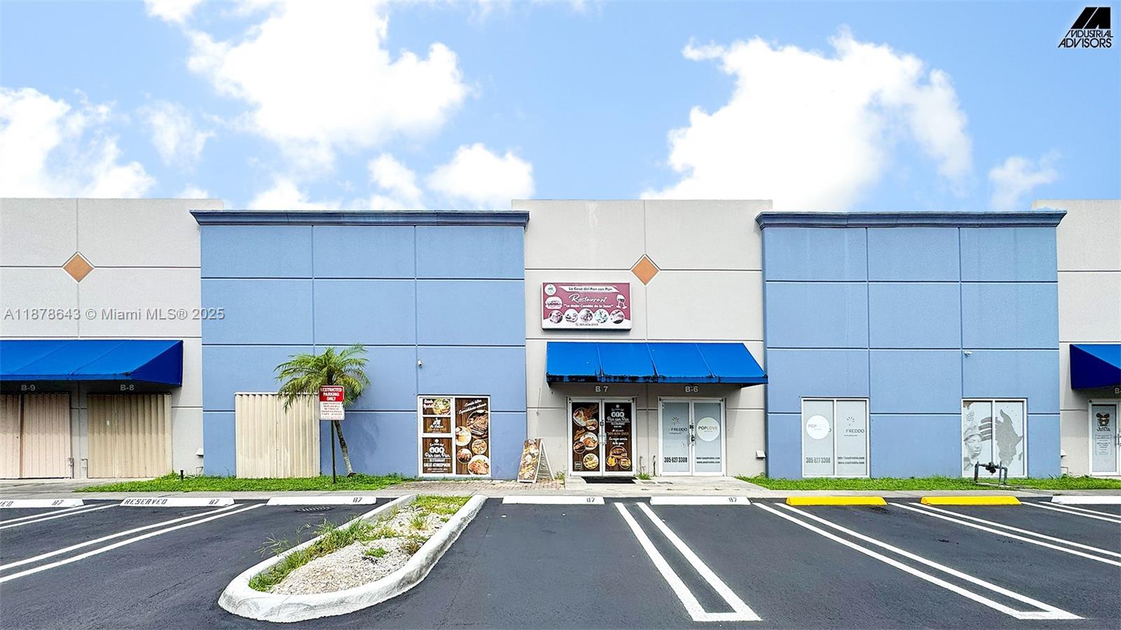 2,250 square foot commercial kitchen and warehouse property located at 4960 NW 165 Street, Unit B7, Miami Lakes, Florida. The property is designed for food production and related uses, with infrastructure in place to support immediate operations.
Features include a fully air-conditioned warehouse, a 170 square foot cooler, a 94 square foot freezer, grease trap, and exhaust hoods. The layout also includes approximately 560 square feet of office space, an 18-foot ceiling height, one street-level loading door, and seven assigned parking spaces.
The site offers convenient access to I-75, SR 826, and the Gratigny Expressway, with proximity to Miami International Airport and Opa-Locka Executive Airport.