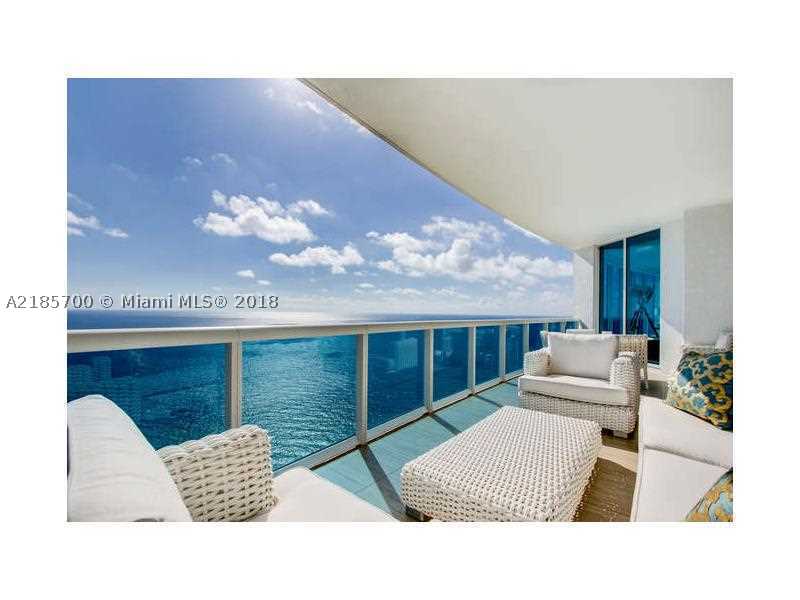 TRUMP HOLLYWOOD SKY RESIDENCE. Corner unit, flow through apartment, 5086sq ft under A/C, 927sq private terraces, 5bd, 5.5 bths, plus library TV room living & dining area & gourmet kitchen. High ceilings, floor to ceiling impact windows, 3 terraces to view sunrise & sunset w/ EAST WEST & NORTH exposure.  A private elevator to the unit,  white marble & honey onyx accents in private entry, Venetian plaster walls in unit, custom master closet & bath featuring Thassos marble, Kohler DVT shower system & jacuzzi tub, electric shades, smart house, w/surround sound & entry camera. Full building amenities featuring fantastic pool and beach service everyday. EXTRAS:5 parking spaces, 2 storage bins plus private cigar box on Mezzanine level cigar room. Spectacular PARADISE FOR ONLY 857/sq ft under a/c