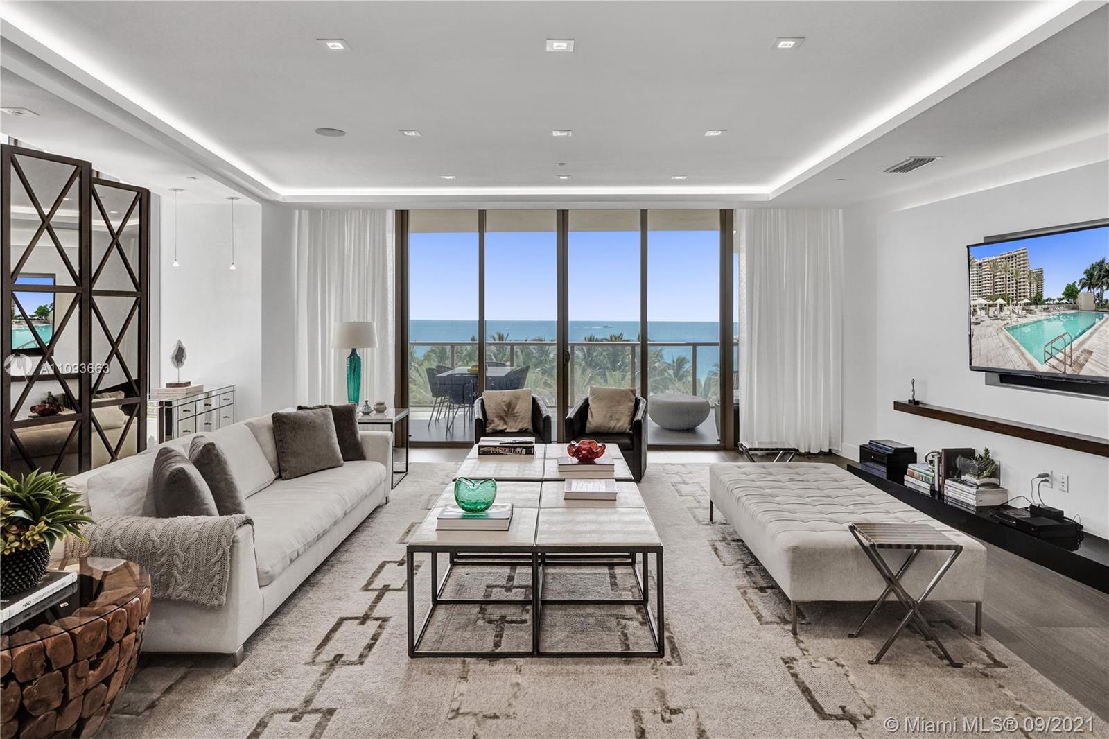 Enjoy this specious 3 bedrooms / 3.5 bathroom in St Regis. 3524sf with ocean views. This apartment is designed by Steven G. Walk to the beach, or to Bal Harbour mall. St. Regis offers 5 starts beach services,  24 hour concierge and room service, private oceanfront cabanas, , separate residents amenities such, pool, gym and full service spa.