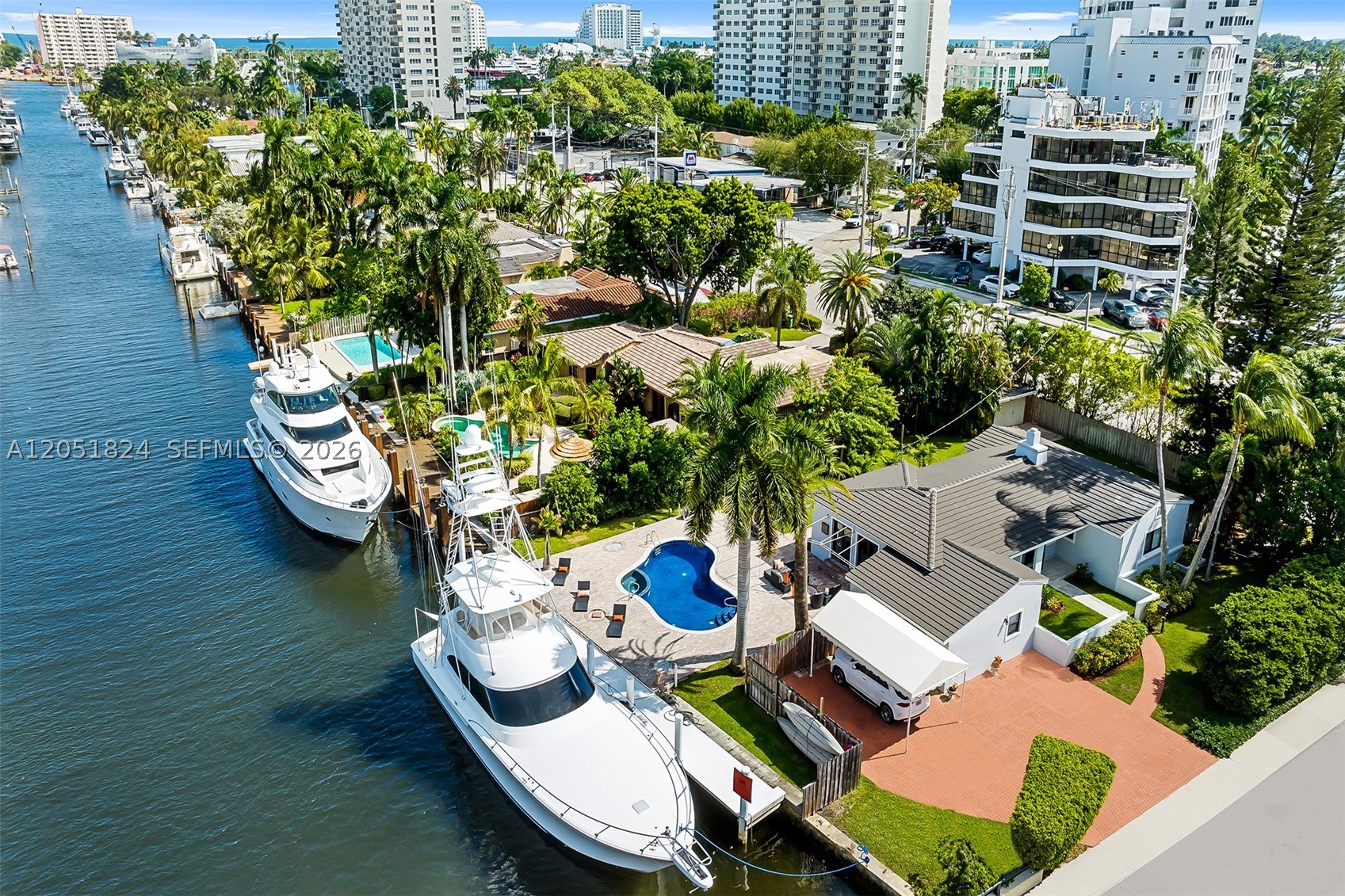 Experience the best of Las Olas living in this fully updated 4-bedroom, 4-bath residence situated on an oversized 11,700 SF corner lot with 90 feet of frontage. Perfect for boaters and yacht enthusiasts, this modern home features designer finishes throughout, spacious open living areas, and a stunning mosaic tile pool surrounded by lush tropical landscaping. Enjoy the perfect location just a short walk to both Fort Lauderdale Beach and the shops, restaurants, and nightlife of Las Olas Boulevard. Available fully furnished with a 3-month minimum lease. Available immediately. Increased rates apply beginning December 1.