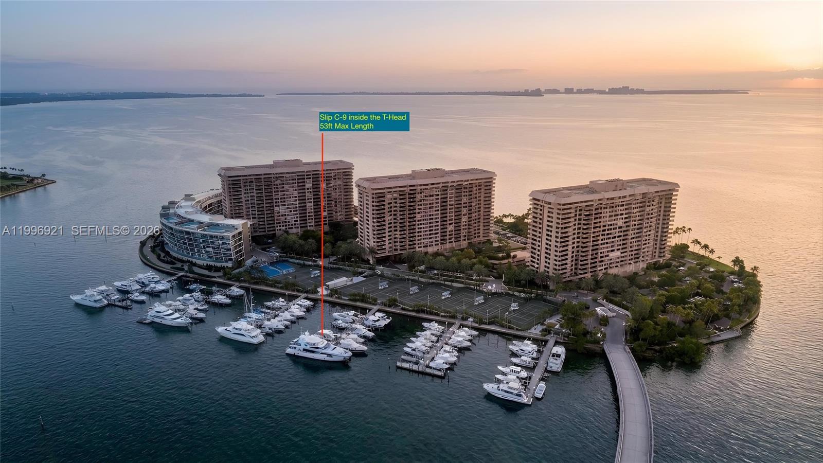 Rarely available for rent, this 50-ft boat slip at the highly sought-after Grove Isle Marina in Coconut Grove will accommodate a vessel up to approximately 52ft.+/-. Ideally positioned just inside the T-head, this slip offers a larger pier on the port side—an uncommon and highly desirable feature that is unique to this slip. The slip includes a 17-ft beam, 53-ft maximum length, 10-ft draft, dual 50-amp power supply, a 110V GFI outlet, dock box for storage, and tide slides. Located within the exclusive, gated 20-acre Grove Isle Vita community, the marina provides a full suite of premium amenities, including: 24/7 security with remote camera access, WiFi throughout all piers, on-site dock attendants 7 days a week, golf cart service, ice delivery directly to your vessel, and fresh water service. Additional features include metered 30/50/100-amp electric-metered, remote electric meter access, a work float for convenient hull maintenance, a 6-ft deep channel with no bridges to the bay, package receiving services, jet ski/tender dockage, and a full-time dockmaster available 24/7. Residents also enjoy access to a private island setting with 24hr. security, and a fuel station located within one nautical mile. Future access to Vita’s exclusive club membership will further enhance the experience, coming soon!