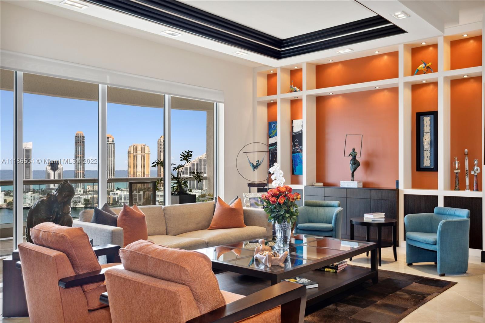 Spectacular tower suite located in the luxurious Bella Mare at Williams Island. This unit features high ceilings, 3 bedrooms, 3.5 baths, and amazing views of the intracoastal, ocean, and city. Over 2800 sq ft of comfortable living area with exquisite finishes throughout. Building offers 24-hr security, valet, amazing amenities on Williams Island with world class spa, tennis, 3 restaurants, and more. This residence is a must see!
