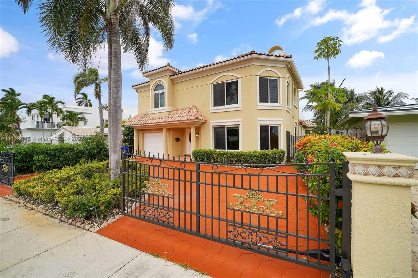 * NEWER COASTAL MEDITERRANEAN * 100 YARDS FROM THE SAND! SHOWS UPDATED AND IN PRISTINE CONDITION! TWO STORY 4/2 WITH OPEN FLOOR PLAN AND VOLUME CELILINGS THROUGHOUT. SUPER PRIVATE BACKYARD WITH CUSTOM FREE FORM POOL & JACUZZI/WATERFALL. PERFECT FOR INTERTAINING! GATED FRONT ENTRY AND A FULL SIZE ONE CAR GARAGE WITH AMPLE STORAGE! IMPACT HURRICANE WINDOWS!  HUGE W/B FIREPLACE SEPERATES GREAT ROOM FROM FORMAL DINING AREA. SECOND FLOOR OFFERS A LARGE MASTER BEDROOM WITH SEPERATE BONUS AREA (4TH BEDROOM,PROFESSIONAL OFFICE OR NURSERY) THAT HAS NICE OCEAN VIEWS! THE OWNERS HAVE PLANS THAT SHOW A POSSIBLE 3RD STORY ROOFTOP DECK THAT WOULD GIVE YOU DIRECT COASTLINE VIEWS * THIS PROPERTY IS LOCATED IN A VERY SOUGHT AFTER SUBDIVISION " LAS OLAS BY THE SEA " BAYVIEW SCHOOL DISTRICT!  SHOW & SELL !!!