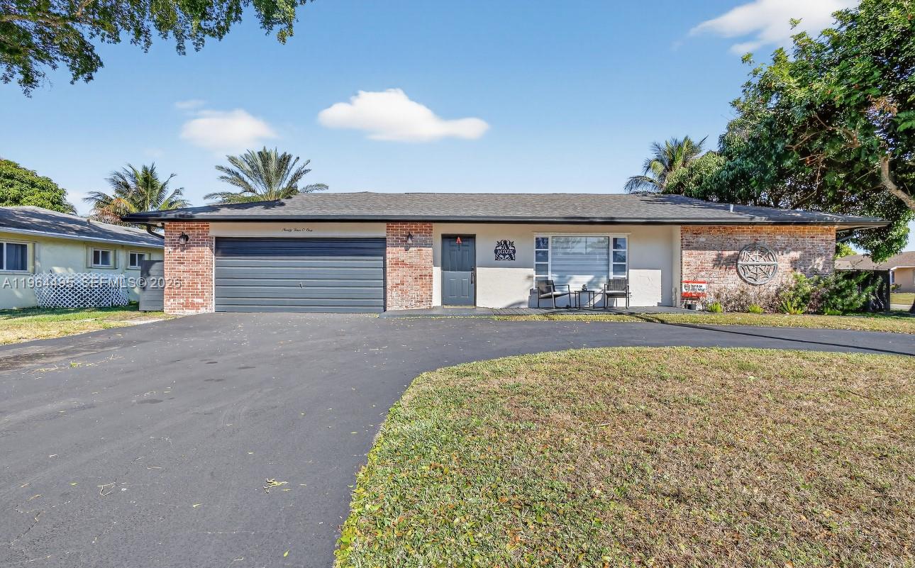 Beautifully designed with ADJUSTED 2,491 SQ FT  under air! This 4-bedroom, 2-bath home with a 2-car garage and oversized laundry room is ideally located! Situated on a spacious corner lot, the property immediately impresses with a circular driveway and 5-foot privacy fence. A comprehensive Four-Point Inspection and Wind Mitigation Inspection were completed on 3/3/26, confirming the home’s major systems are in excellent condition.  Brand-new attic insulation being installed on 3/7/26, improving energy efficiency, comfort, and overall performance.
Inside, an open layout blends comfort and style. Expansive living areas flow seamlessly into a modern kitchen featuring granite countertops, abundant prep space, and a full suite of stainless-steel appliances—perfect for everyday living and entertaining.
The private primary suite serves as a peaceful retreat, complete with a large walk-in closet and an en-suite bath featuring a dual-sink vanity and walk-in shower. Three additional bedrooms offer flexibility for family, guests, or a home office. Covered back patio.
Major Updates Include
New Roof 2021
New Electrical Panel2025
New Water Heater2025
A/C Tuned & Serviced 2025
Washer & Dryer 2022
New Refrigerator & Dishwasher
Updated Kitchen & Bathrooms
New Ceiling Fans & Lighting
Freshly Painted Interior & Exterior
HOA is $65 per month, includes two pools, volley ball court, and a club house.
