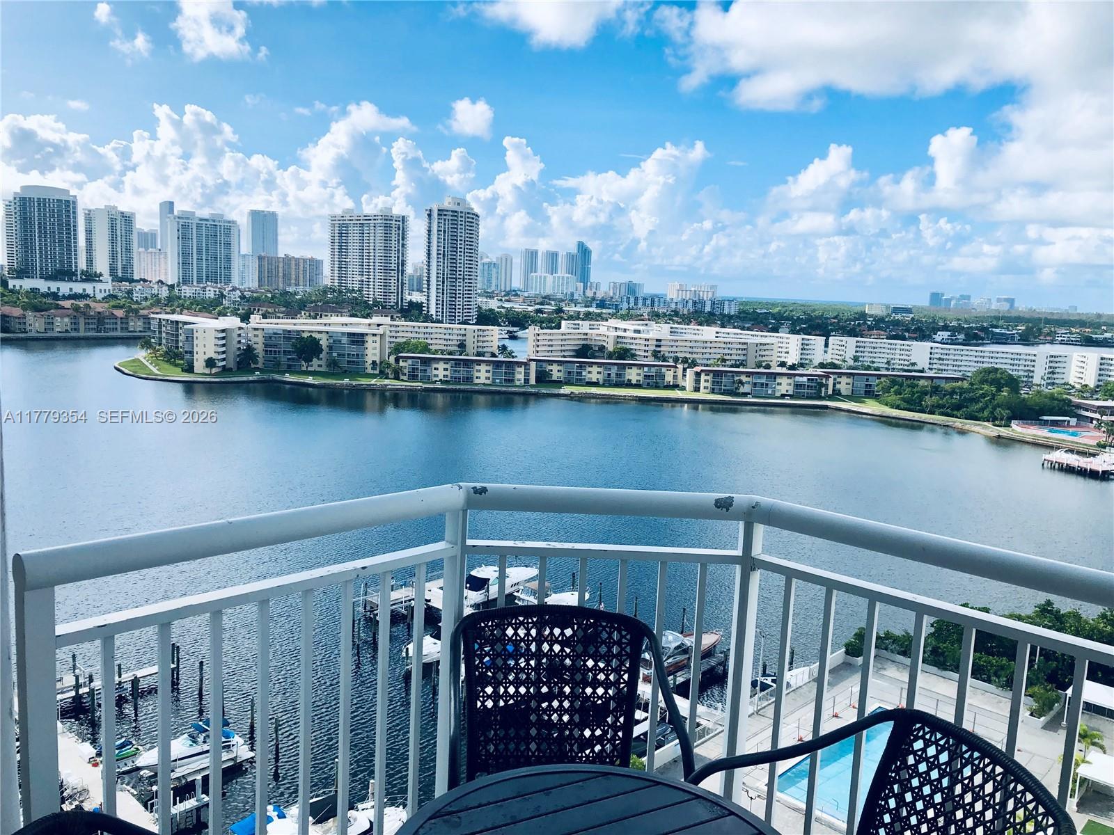Stunning & Sophisticated 1 Bed/1.5 Bath DIRECT WATERFRONT CONDO with over 1000 SF of space. Large eat-in kitchen with separate living room & dining room area, private master bedroom with large walk-in closet, upgraded bathrooms with granite tops.  Beautiful porcelain flooring throughout the home that leads to a breathtaking balcony view with an incredible breeze and spectacular SE views. Amenities include fitness center, tennis court, hair/nail salon, private marina, 2 swimming pools. 24-7 Security with Gate access. Building is perfectly located in the heart of Aventura. Close to all shops (Fresh Market, Reunion Kitchen, Panera, Burger-Fi, Olive Garden, etc.) Minutes from Sunny Isles Beach, Aventura Mall, I-95, Airport(s) and all major shopping centers and schools.  SELLER FINANCE/OWNER FINANCE IS AN OPTION!  AGENTS - 3D VIDEO BELOW!