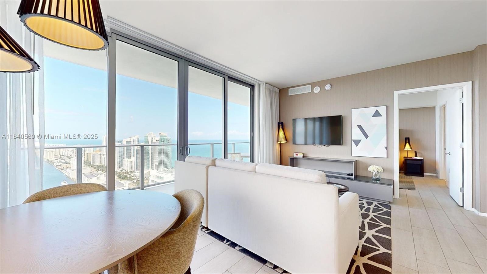 Discover breathtaking ocean and Intracoastal views from this stunning corner unit at Hyde Beach House. This 2- bedroom, 2-bath residence offers floor-to-ceiling windows, an expansive wraparound balcony, and a fully furnished, turnkey design perfect for investors and vacationers alike. Enjoy no rental restrictions-ideal for short- term rentals through platforms like Airbb or the hotel program. The unit features modern finishes, an open- concept kitchen with high-end appliances, and spacious living areas. Resort-style amenities include a rooftop pool, fitness center, tennis courts, spa, restaurant, marina and private beach club. Located in the heart of Hollywood
Beach, close to fine dining, shopping, and entertainment.