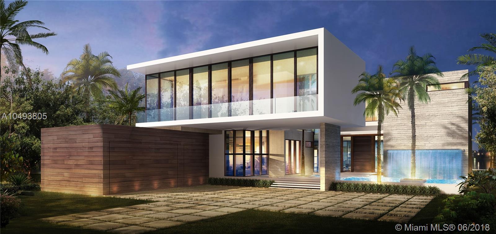 Under construction, to be completed 2019. Modern two story home designed by Ralph Choeff with open bay and side downtown views located on prestigious North Bay Road. Shell is being completed and for sale, opportunity to finish this modern masterpiece at a discount to comparable properties.